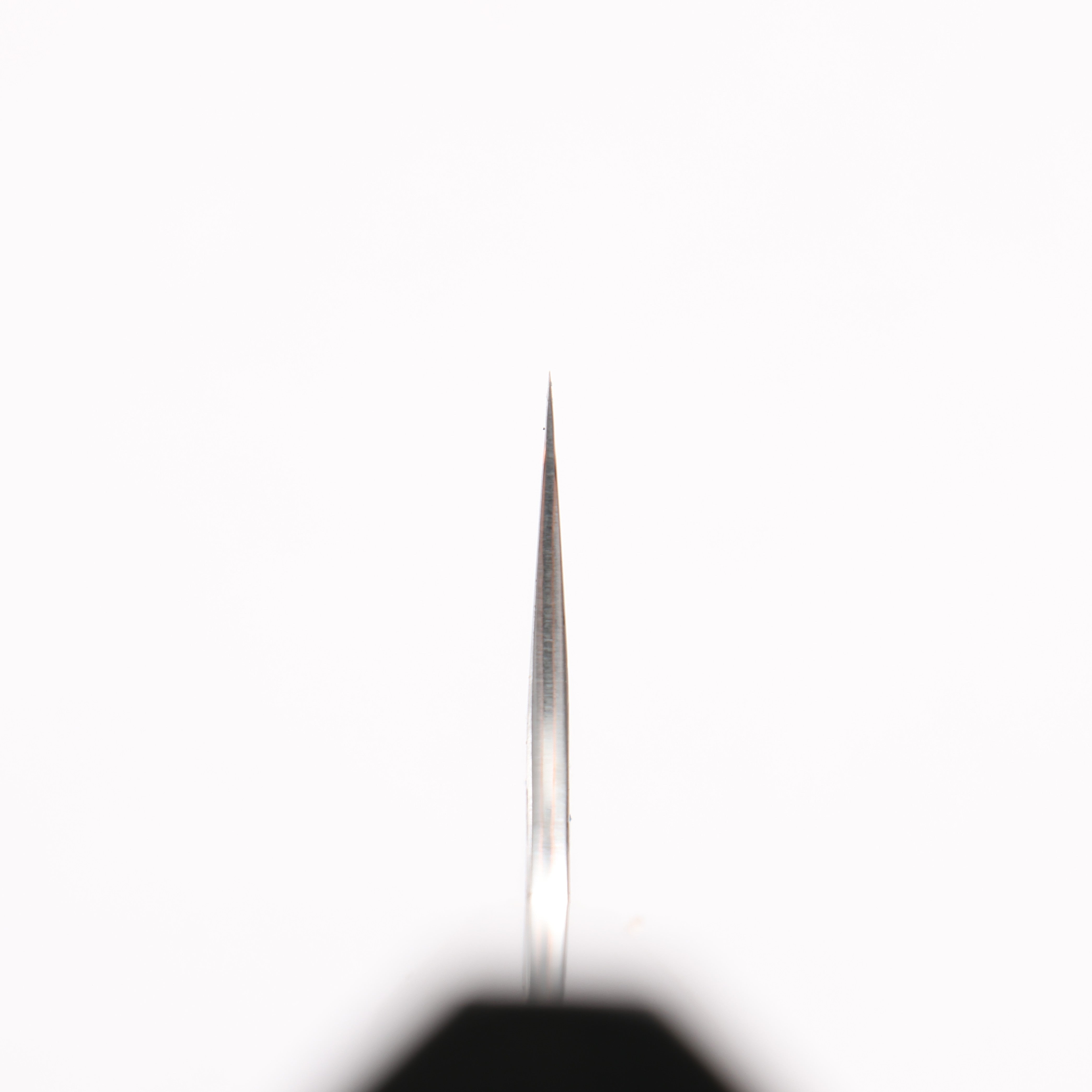 Yu Kurosaki Shizuku V-Toku2 Hammered Black Finished Small Santoku 150mm Stabilized wood (With Acrylic Ring) Handle - Seisuke Knife