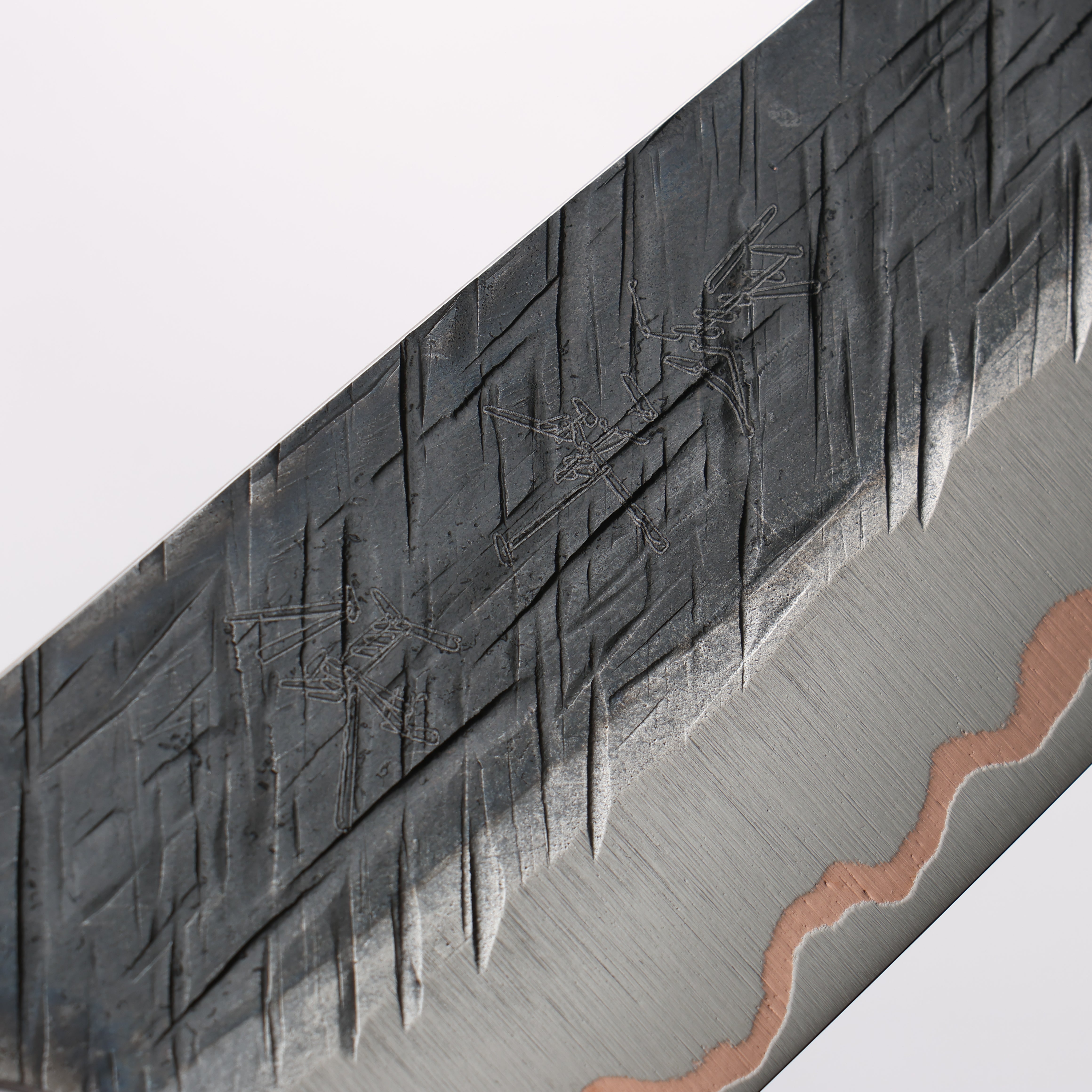 Yu Kurosaki Raijin V-Toku2 Hammered Black Finished Santoku 170mm Stabilized wood (With Acrylic Ring) Handle - Seisuke Knife