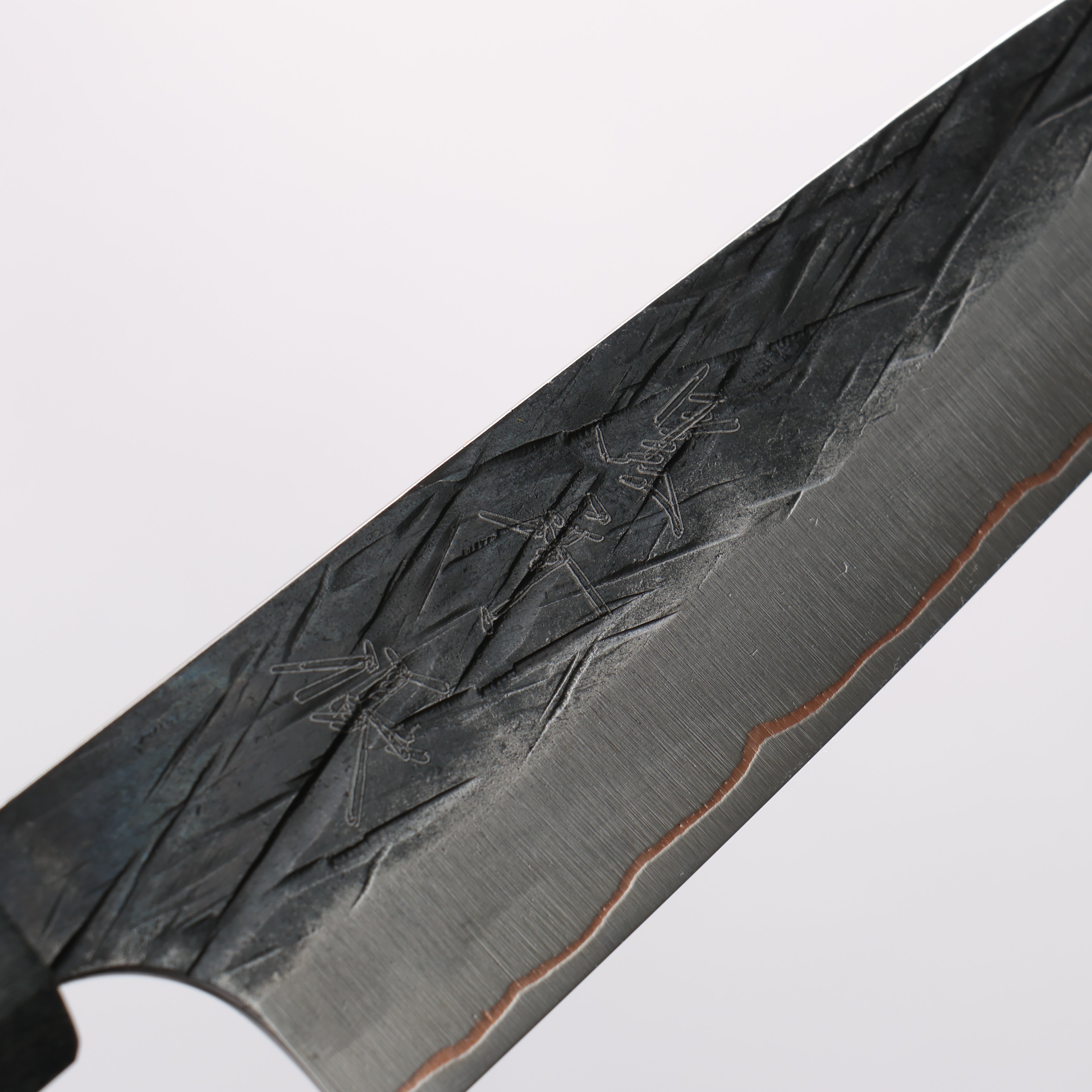 Yu Kurosaki Juhyo V-Toku2 Hammered Black Finished Petty-Utility 120mm Stabilized wood (With Acrylic Ring) Handle - Seisuke Knife