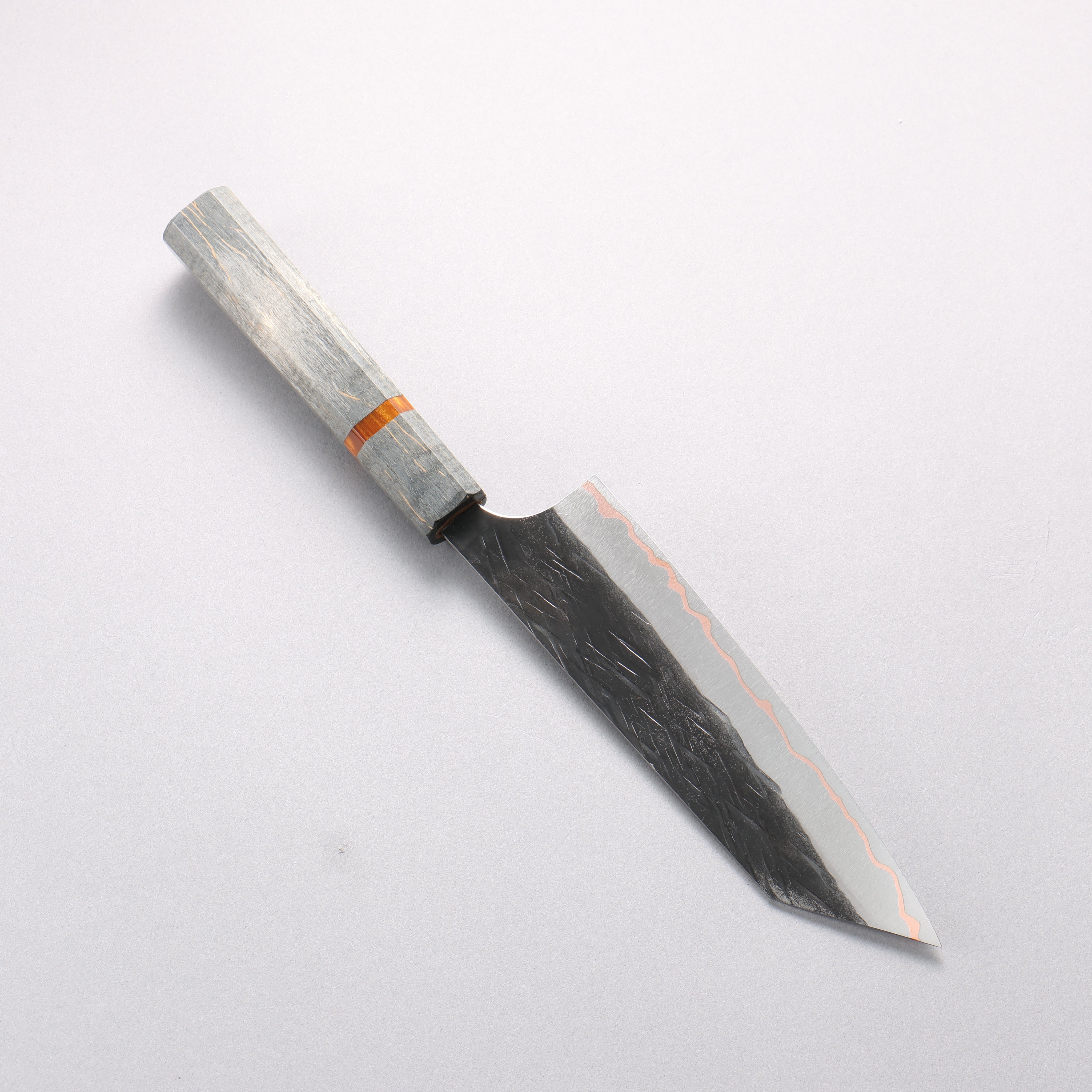 Yu Kurosaki Juhyo V-Toku2 Hammered Black Finished Bunka 170mm Stabilized wood (With Acrylic Ring) Handle - Seisuke Knife
