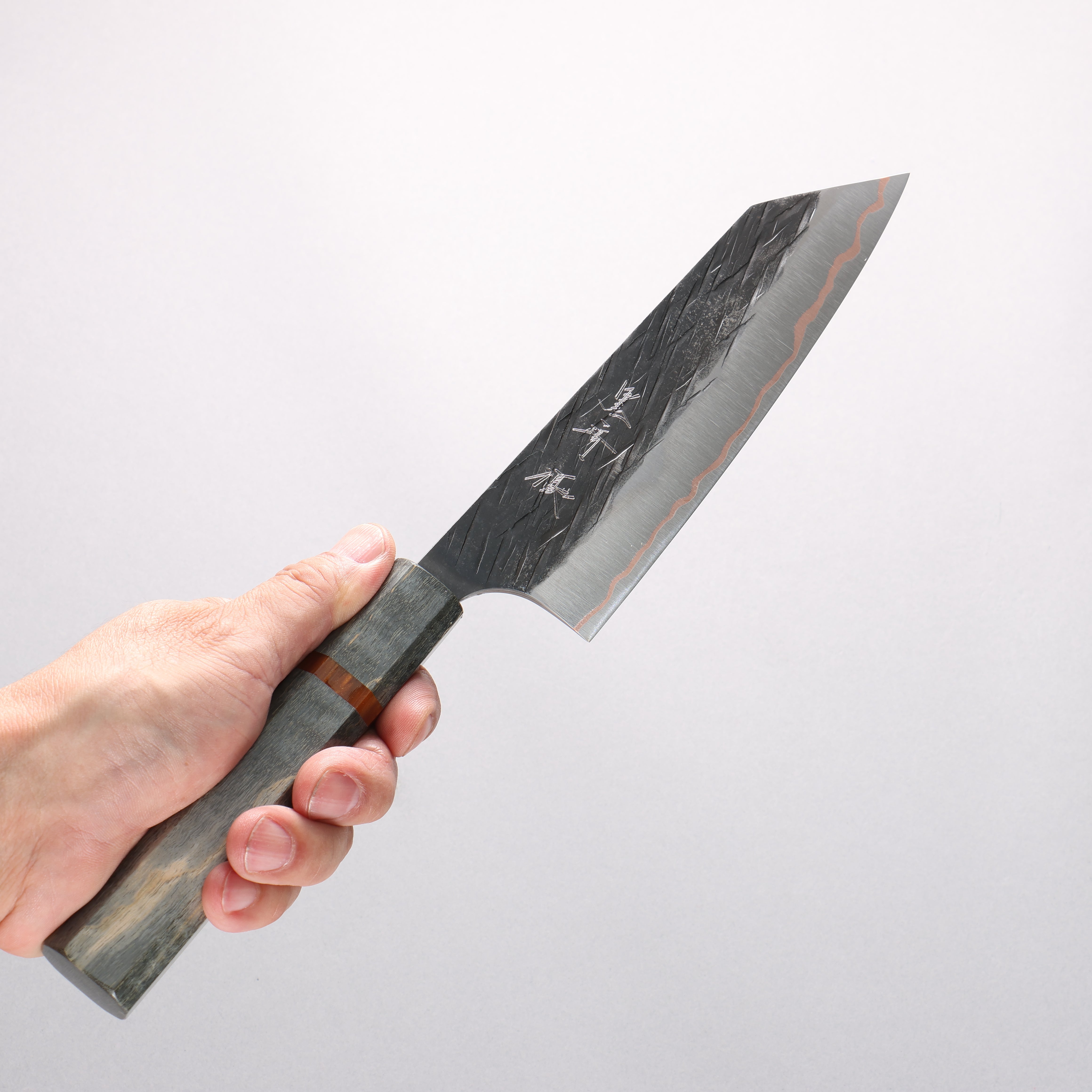 Yu Kurosaki Juhyo V-Toku2 Hammered Black Finished Bunka 170mm Stabilized wood (With Acrylic Ring) Handle - Seisuke Knife