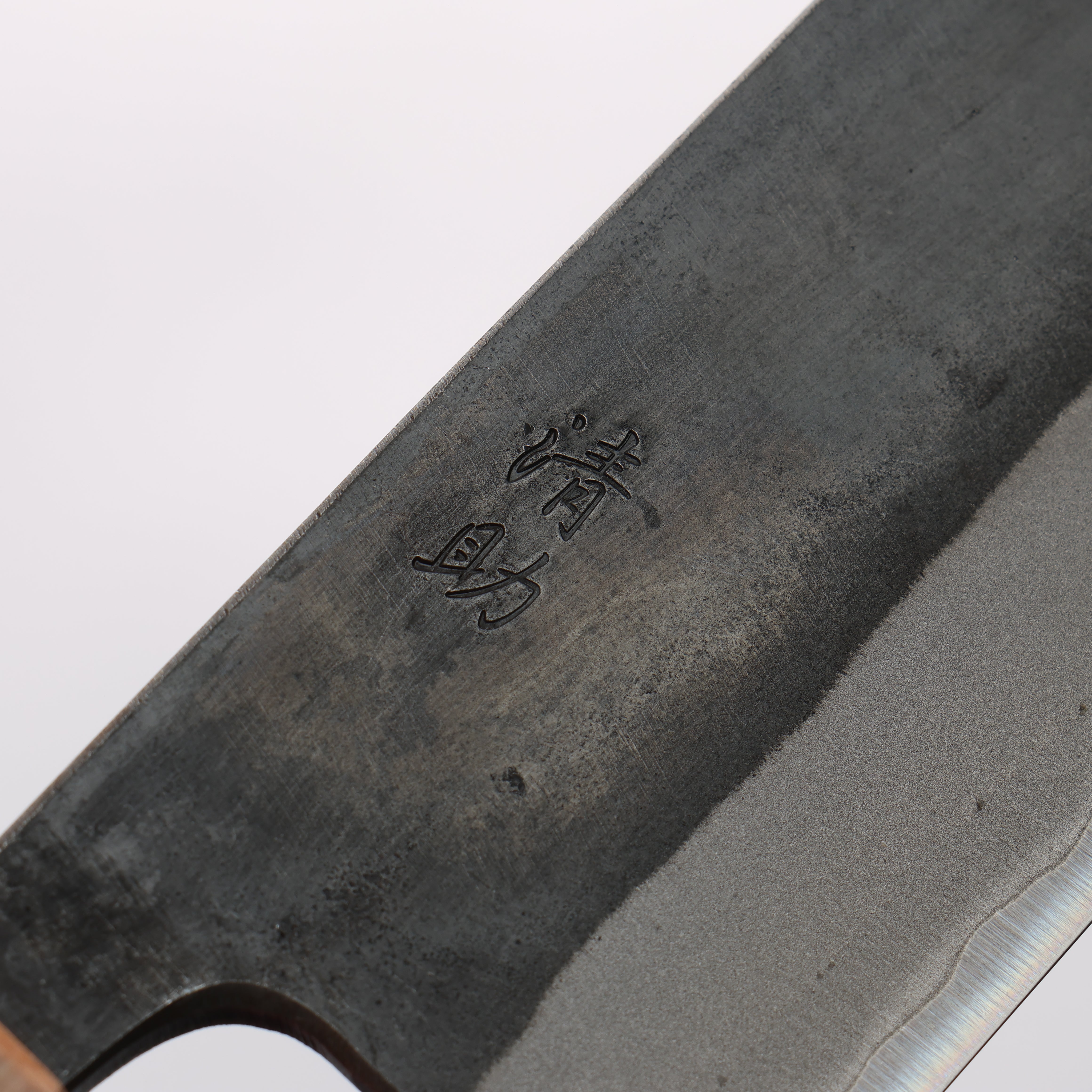 Seisuke Blue Steel No.2 Black Finished Santoku 170mm Burnt Chestnut (ferrule: Cherry Wood) Handle - Seisuke Knife