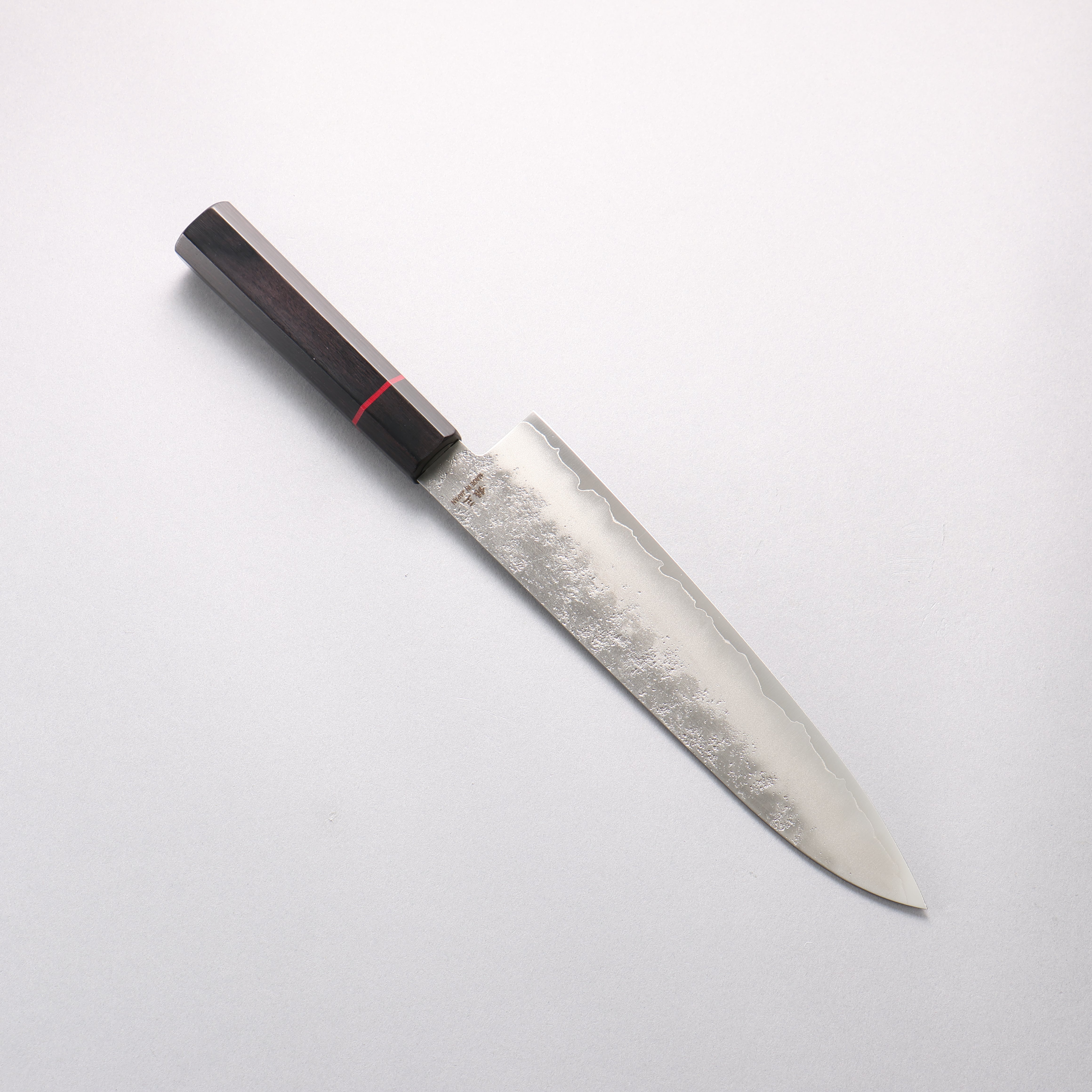 Higuchi Silver Steel No.3 Nashiji Gyuto 210mm Black Pakkawood Handle - Seisuke Knife