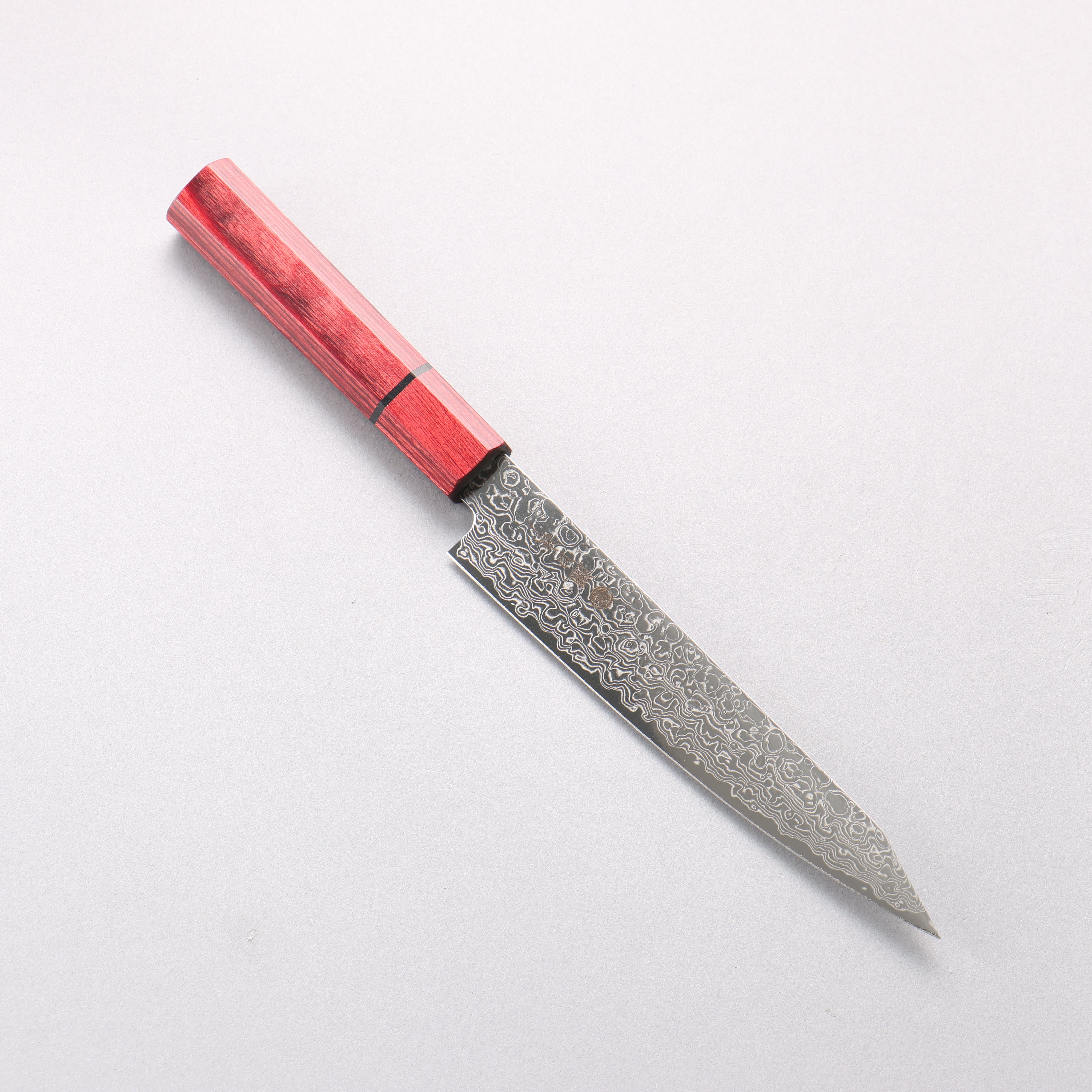 Higuchi SG2 Damascus Migaki Finished Kiritsuke Petty-Utility 150mm Red Pakka wood Handle - Seisuke Knife