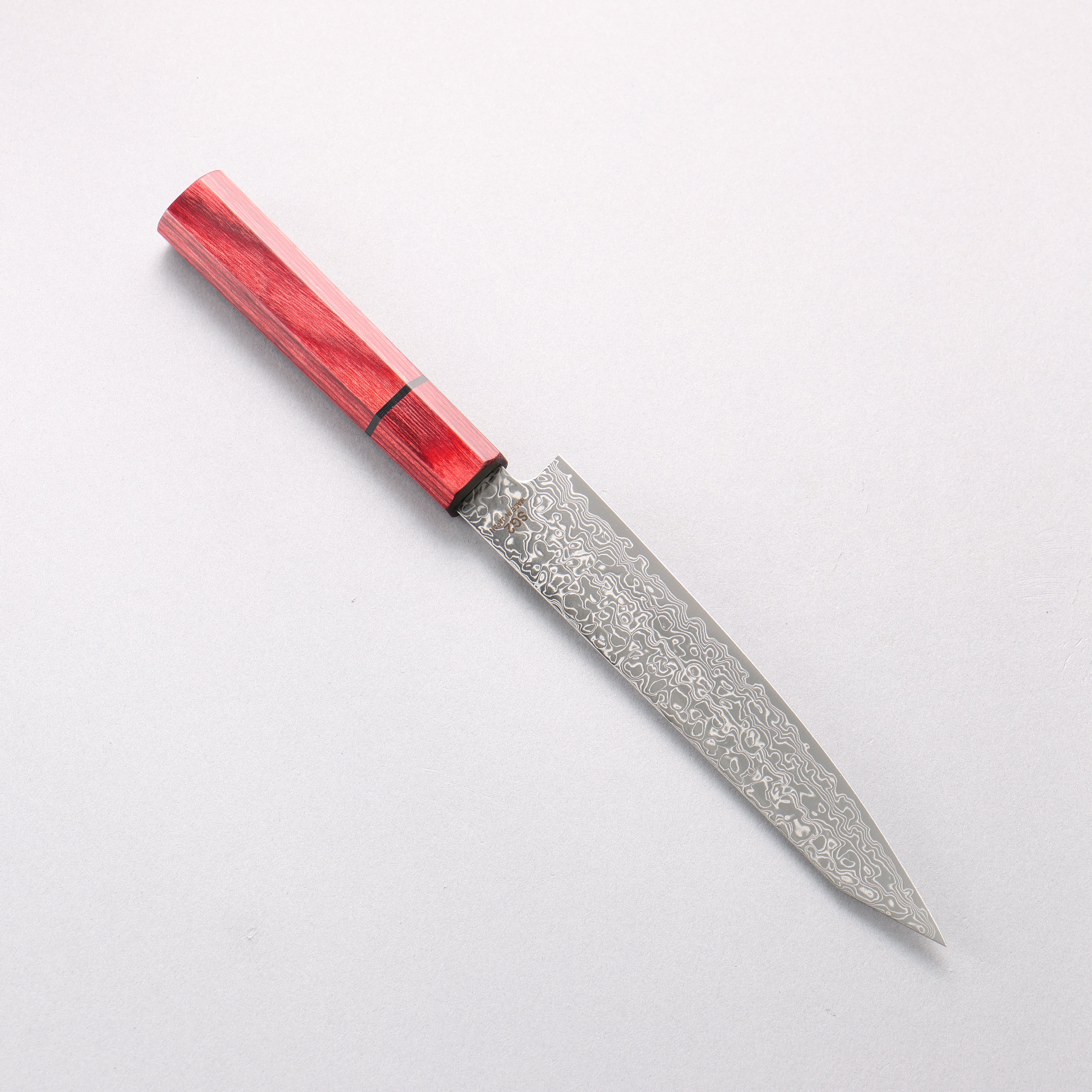 Higuchi SG2 Damascus Migaki Finished Kiritsuke Petty-Utility 150mm Red Pakka wood Handle - Seisuke Knife