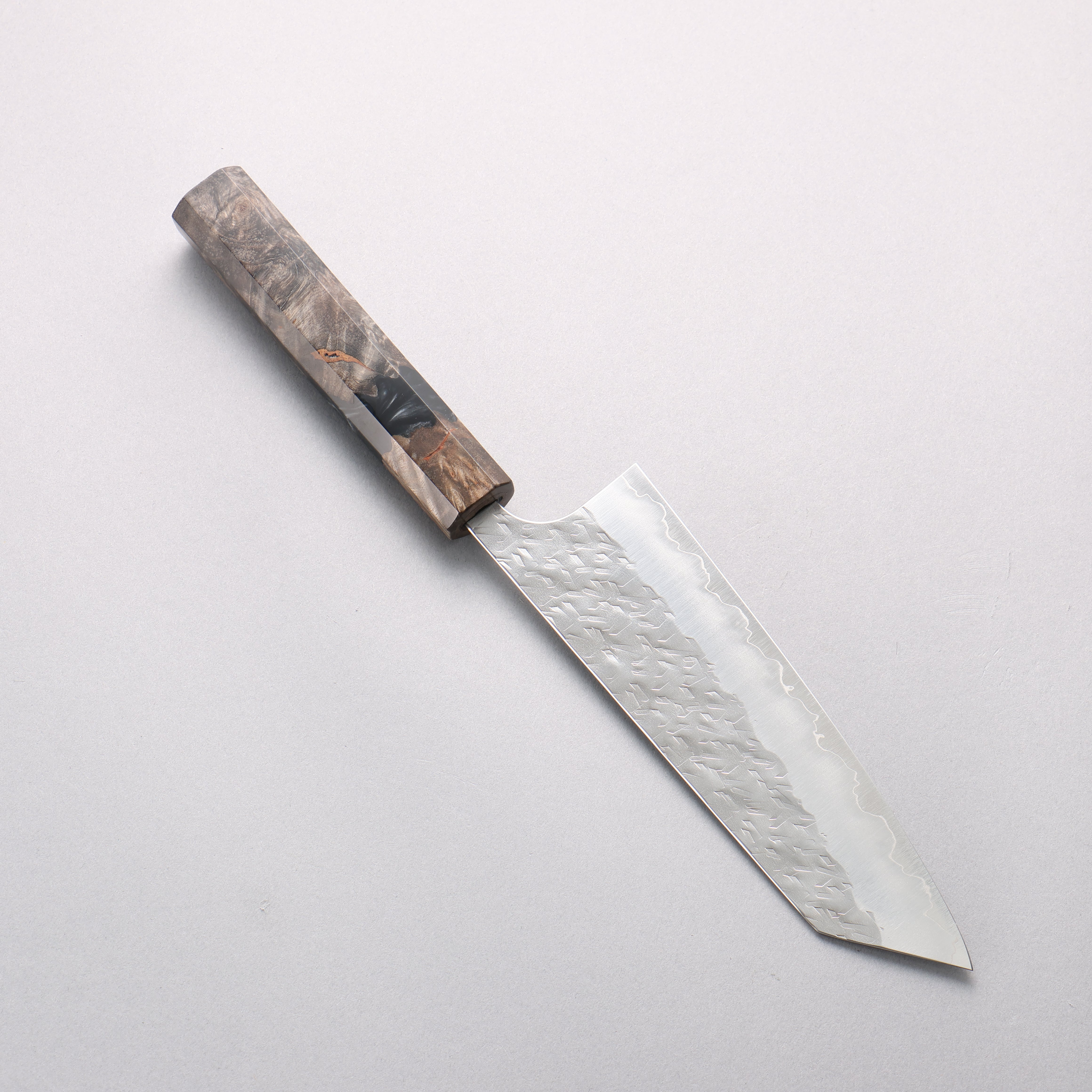Yoshimi Kato Hyo SG2 Hammered Bunka 170mm Stabilized Birch with Black Resin Handle - Seisuke Knife