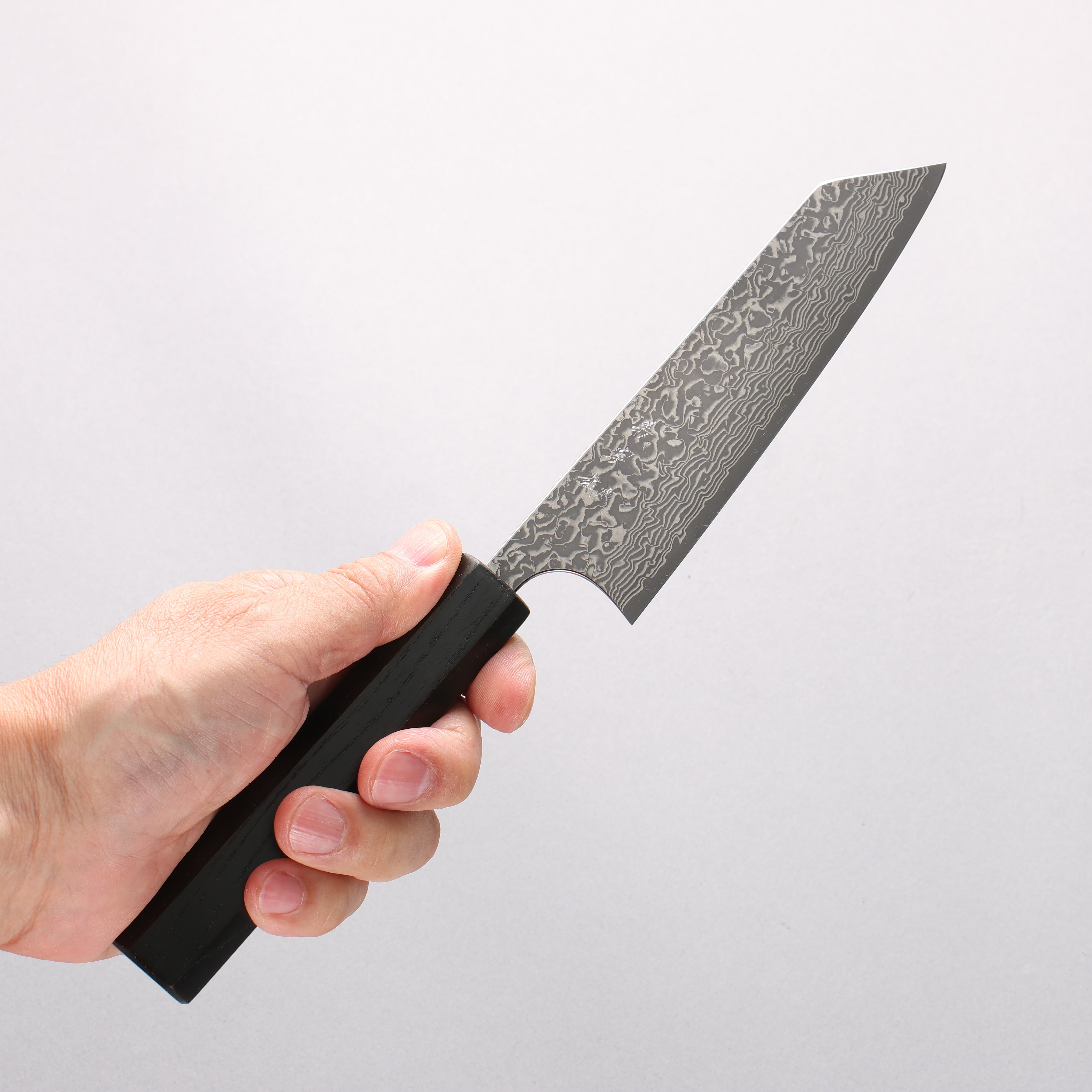 Yoshimi Kato VG10 Black Damascus Small Bunka 130mm Enju Lacquered(Black) Handle - Seisuke Knife