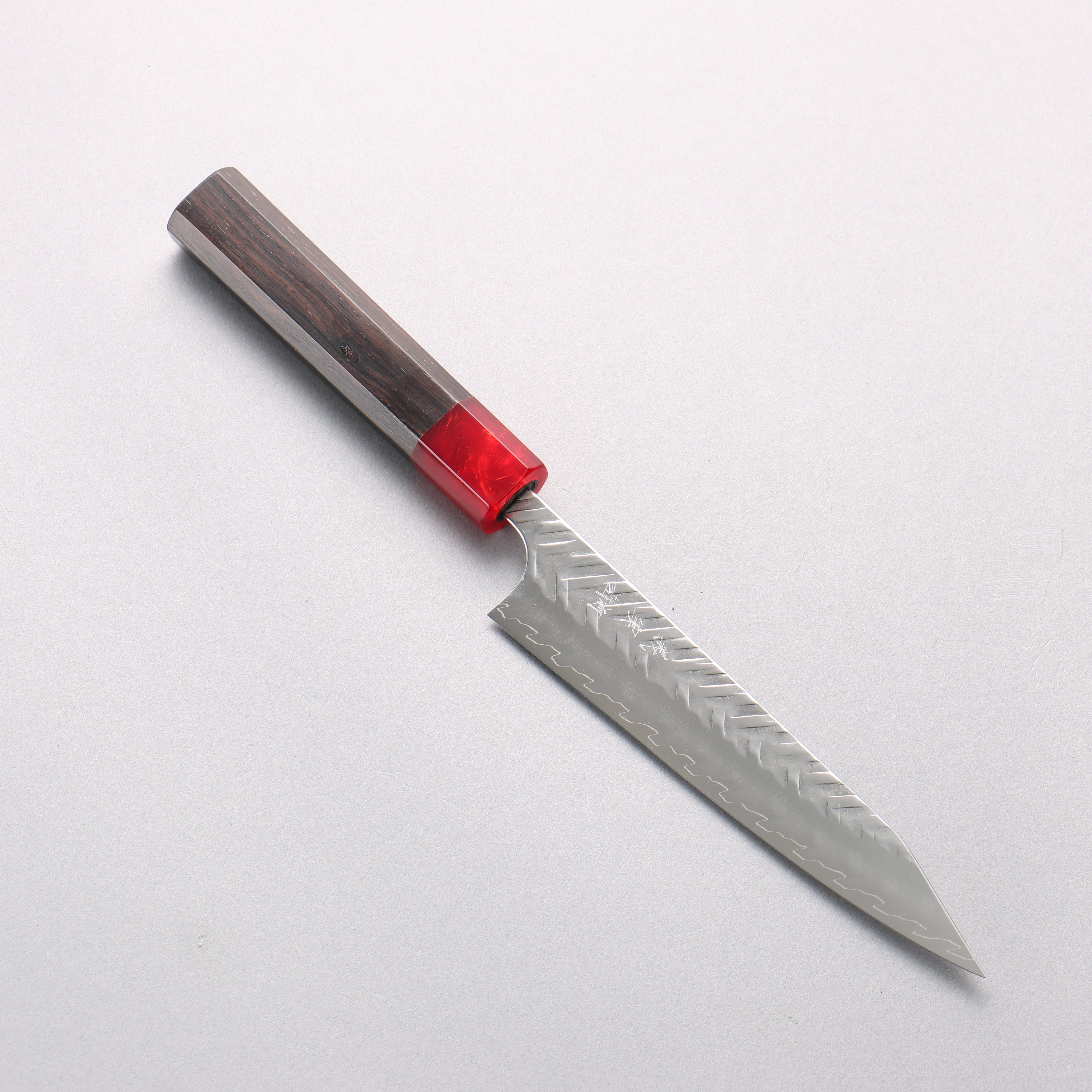 Yoshimi Kato SPG STRIX Hammered (V) Kiritsuke Petty-Utility 150mm Ebony (ferrule: Red Resin) Handle - Seisuke Knife
