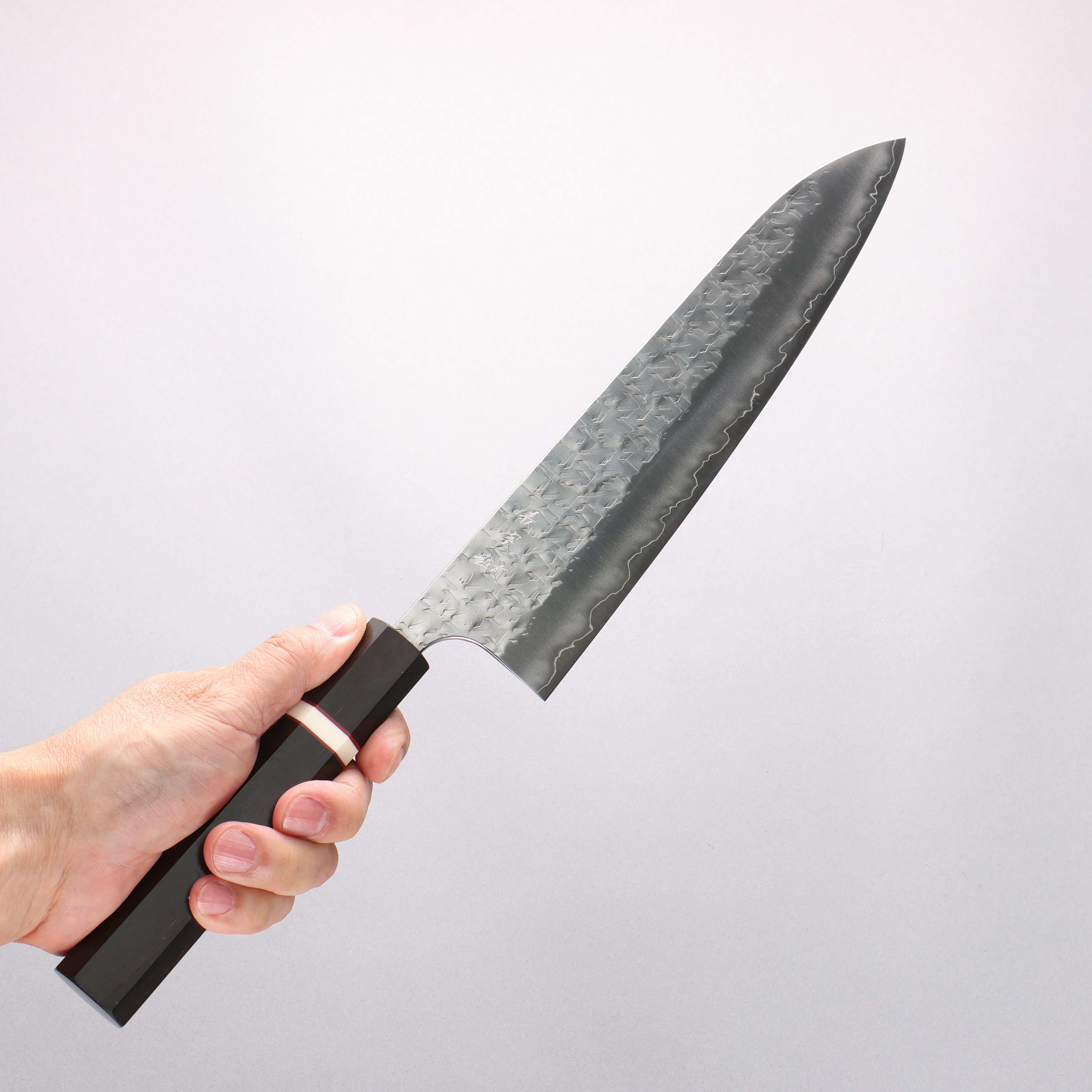 Yoshimi Kato Hyo SG2 Hammered Gyuto 240mm Ebony Wood(With White Ring) Handle - Seisuke Knife
