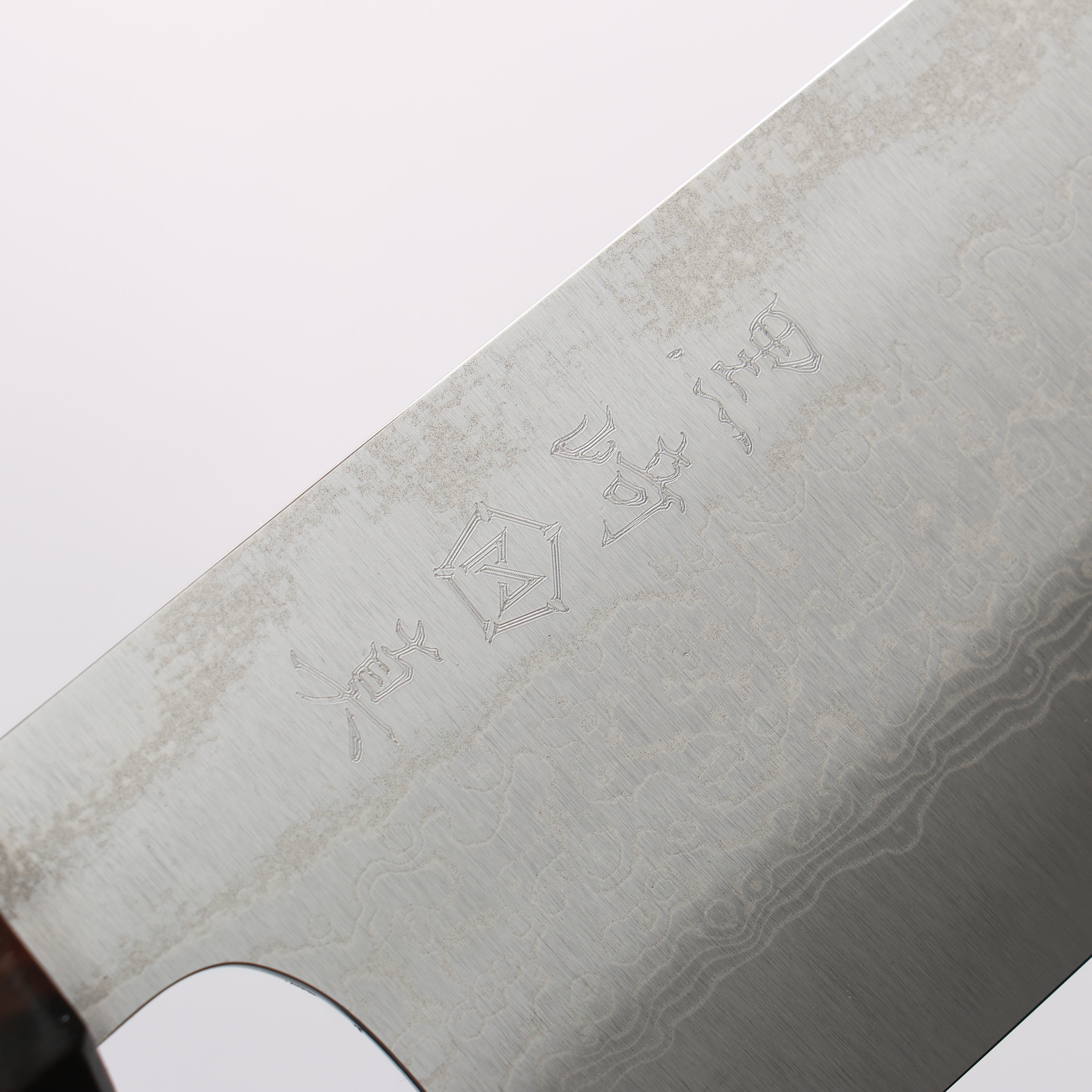 Makoto Kurosaki VG10w Damascus Santoku 165mm Ebony Wood & Black Turquoise Ring Handle - Seisuke Knife