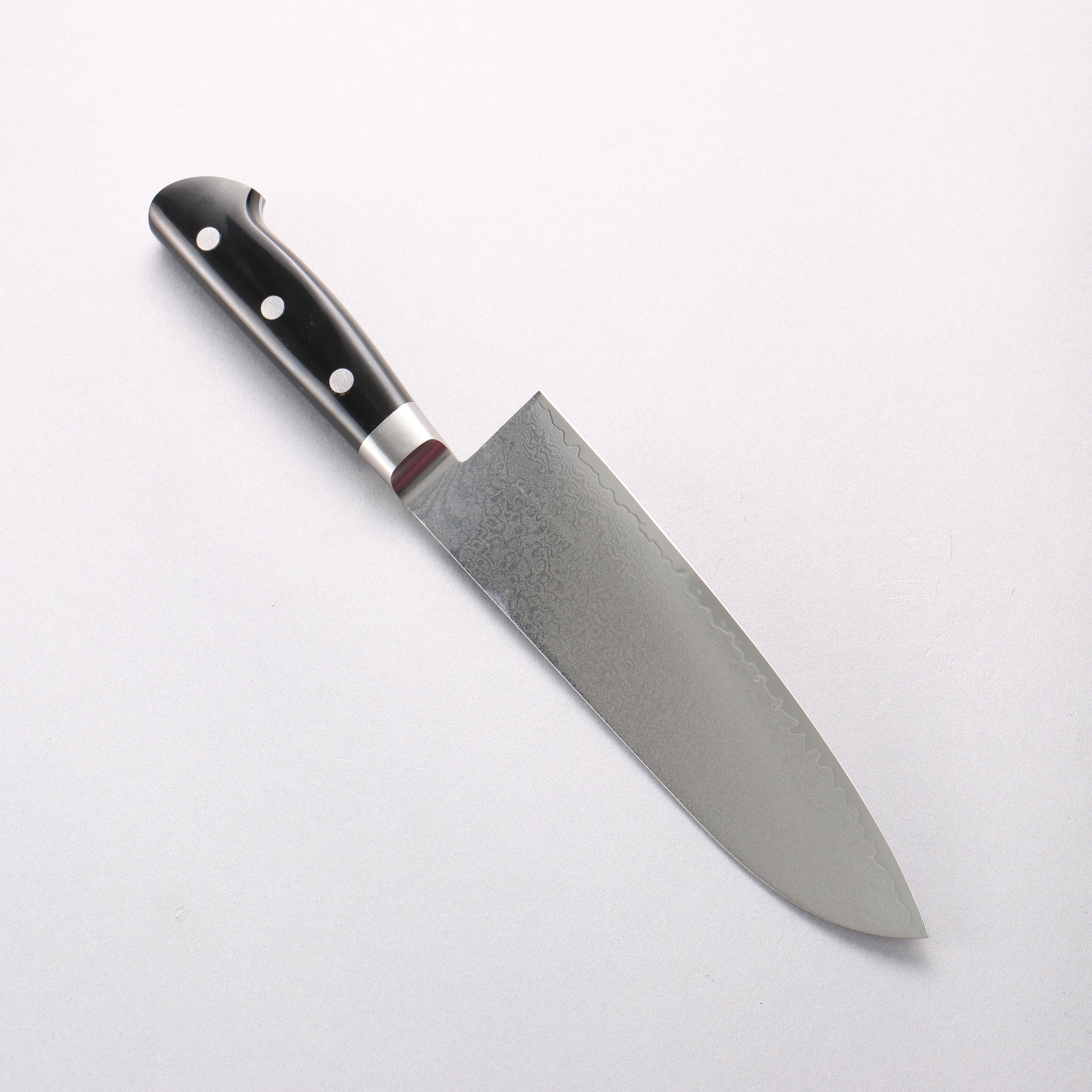 Seisuke VG10 33 Layer Damascus Santoku 180mm Black Micarta Handle - Seisuke Knife