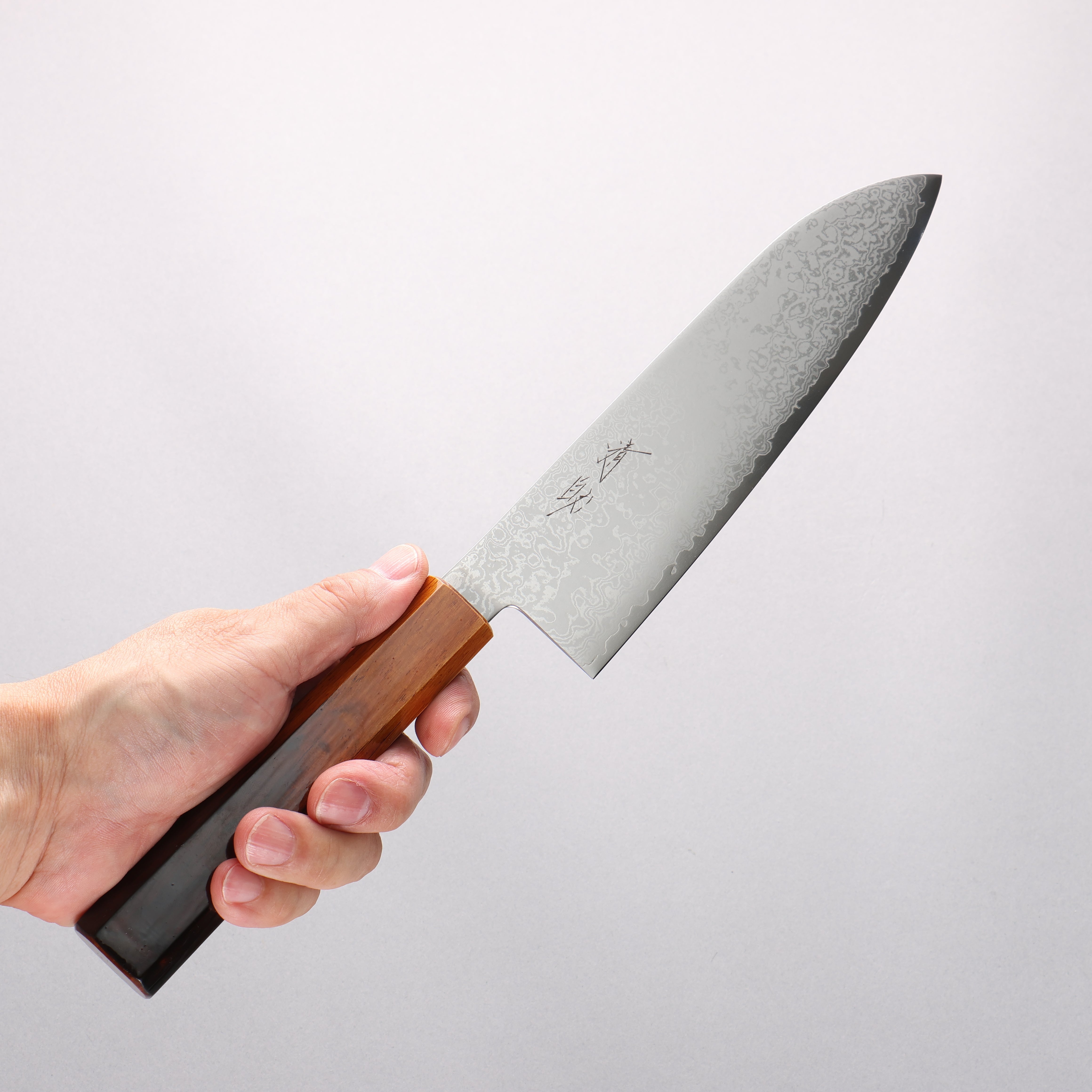 Seisuke VG10 Damascus Santoku 180mm Burnt Wood Lacquered Handle - Seisuke Knife