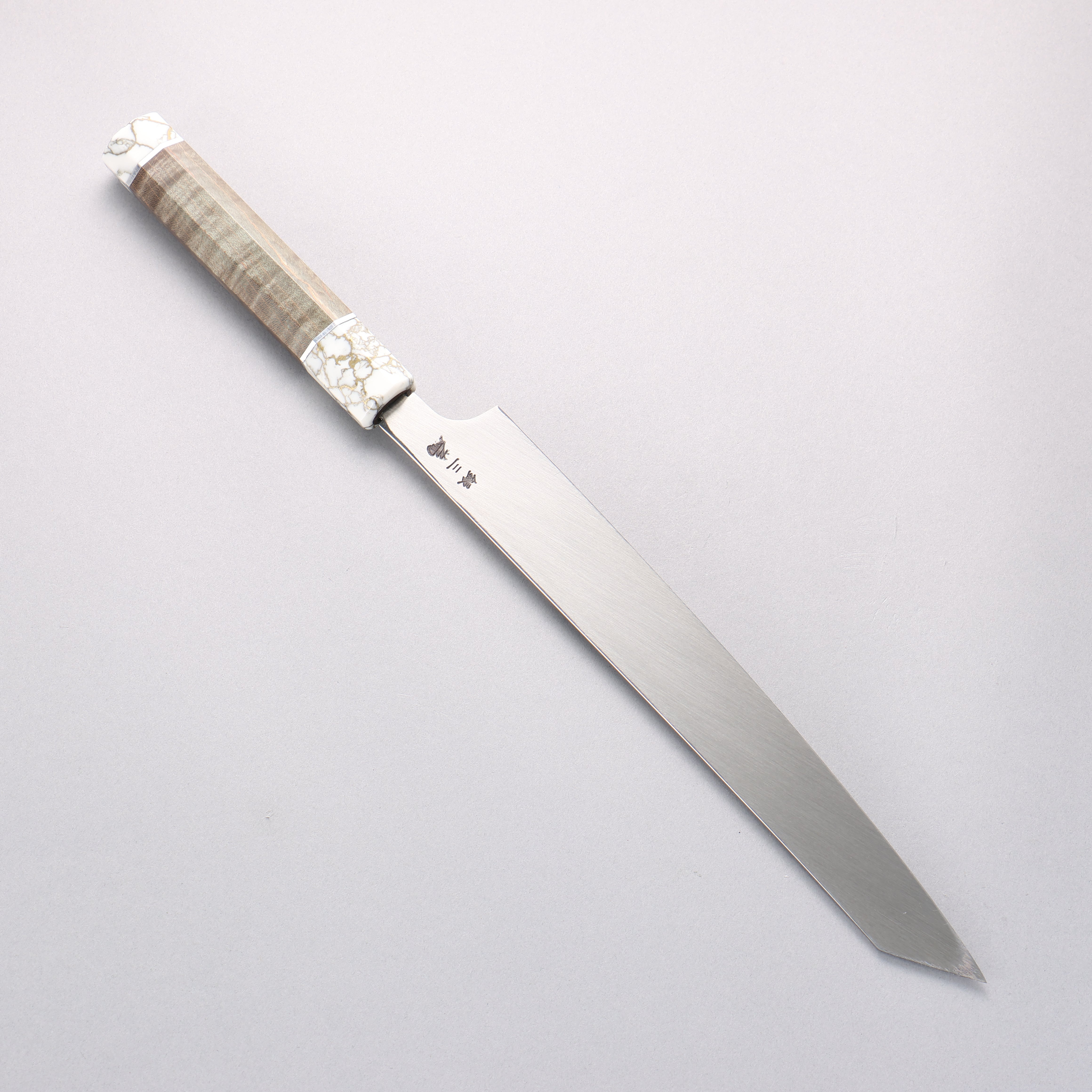 Sakai Takayuki Chef Series Hien Silver Steel No.3 Kiritsuke Yanagiba 270mm Stabilized wood (White Ferrule and End Cap) Handle with Sheath - Seisuke Knife