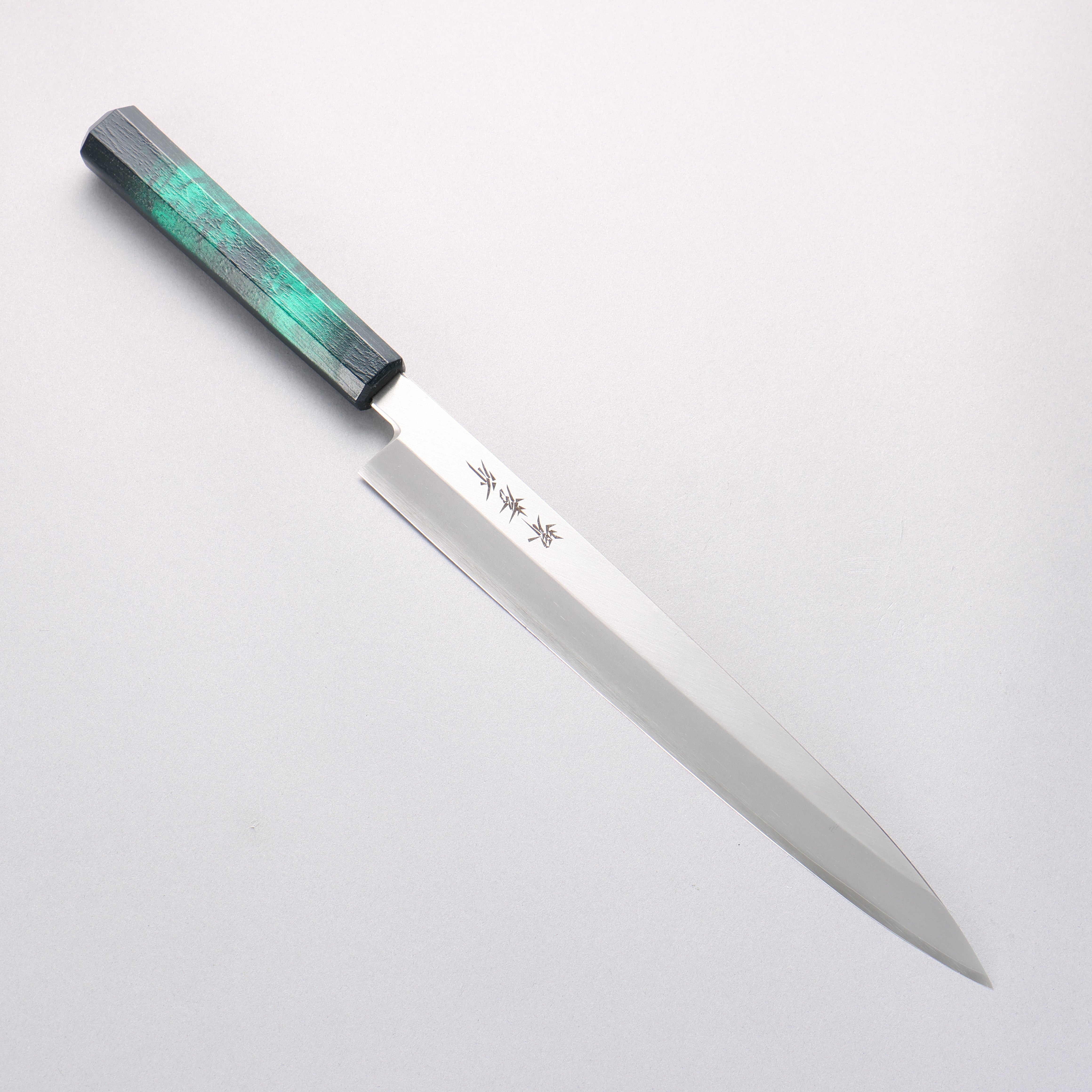 Sakai Takayuki Nanairo INOX Molybdenum Yanagiba 270mm with Green Tortoiseshell ABS Resin Handle - Seisuke Knife