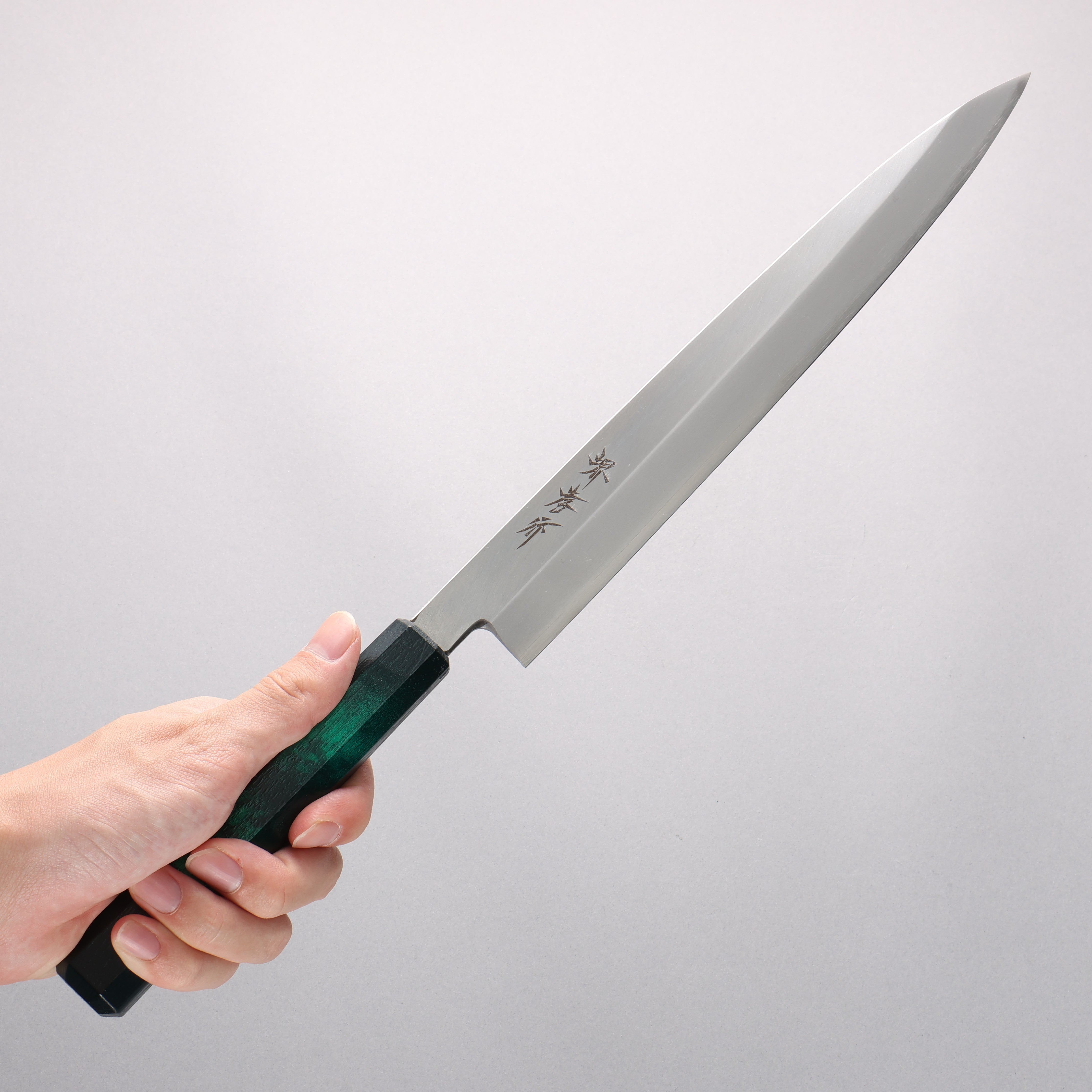 Sakai Takayuki Nanairo INOX Molybdenum Yanagiba 270mm with Green Tortoiseshell ABS Resin Handle - Seisuke Knife