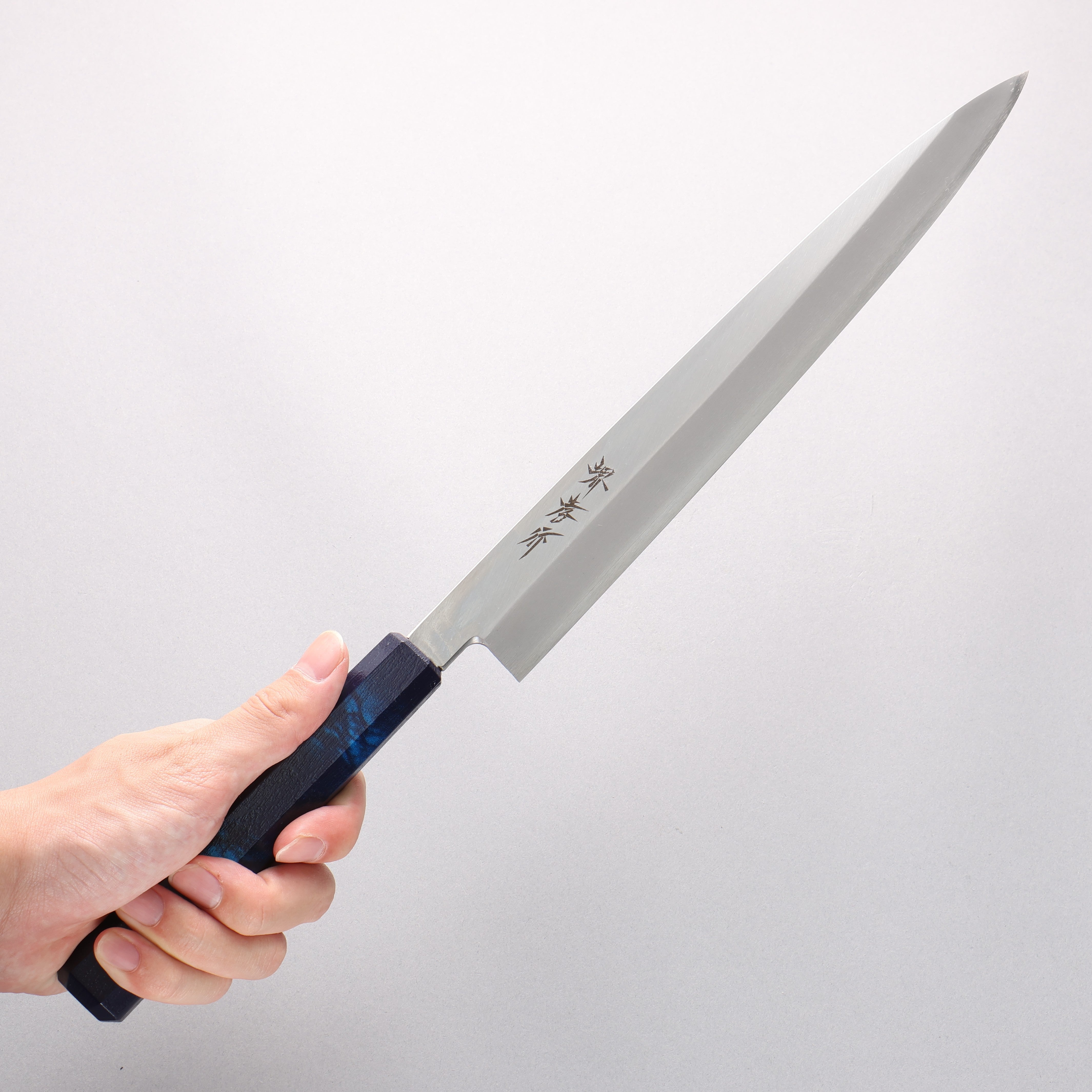 Sakai Takayuki Nanairo INOX Molybdenum Yanagiba 270mm with Blue Tortoiseshell ABS Resin Handle - Seisuke Knife