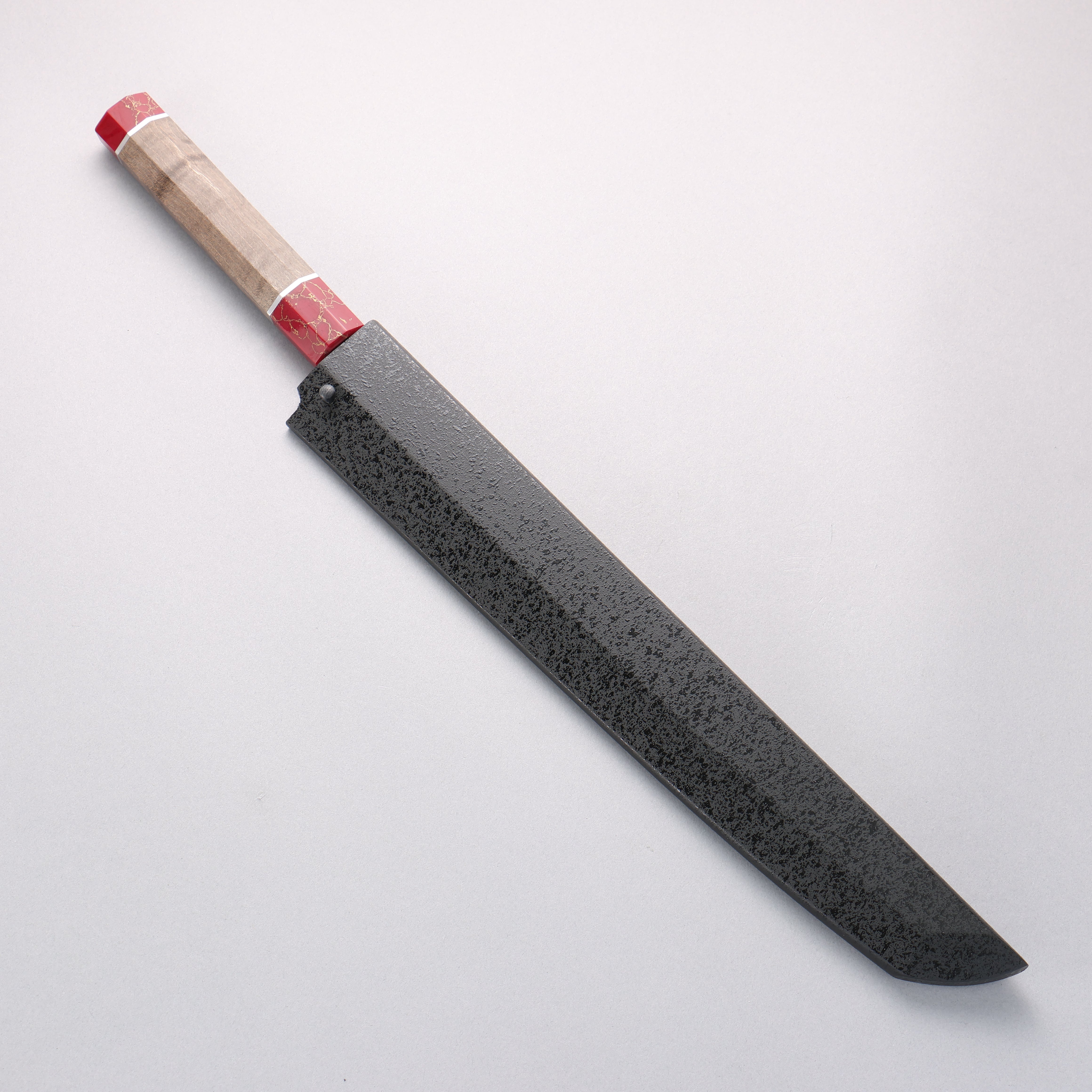 Sakai Takayuki Ginryu Honyaki Swedish Steel Mirrored Finish Sakimaru Yanagiba 300mm Stabilized wood Handle with Sheath - Seisuke Knife