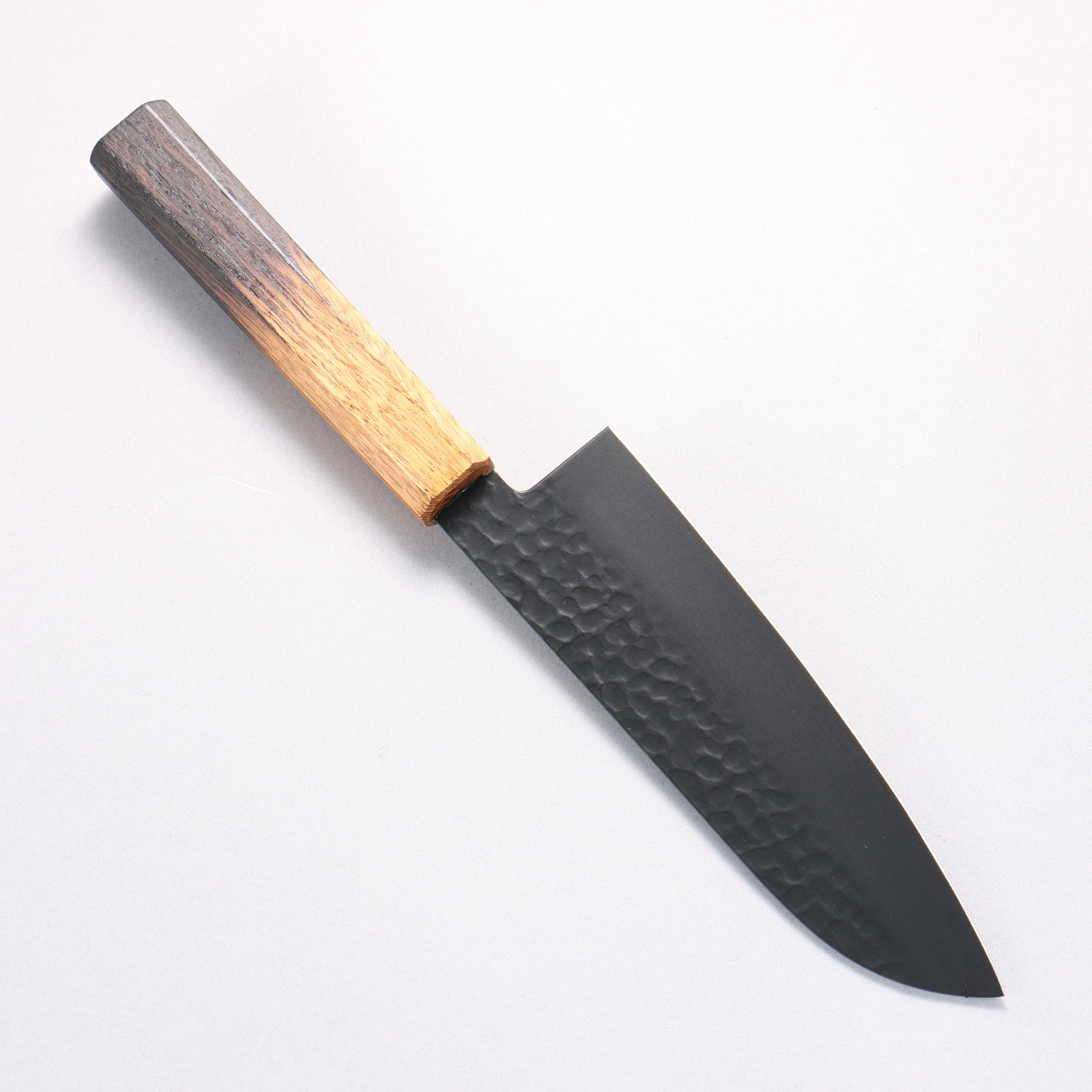 Sakai Takayuki Kurokage VG10 Hammered Teflon Coating Santoku 170mm Burnt Oak Handle - Seisuke Knife
