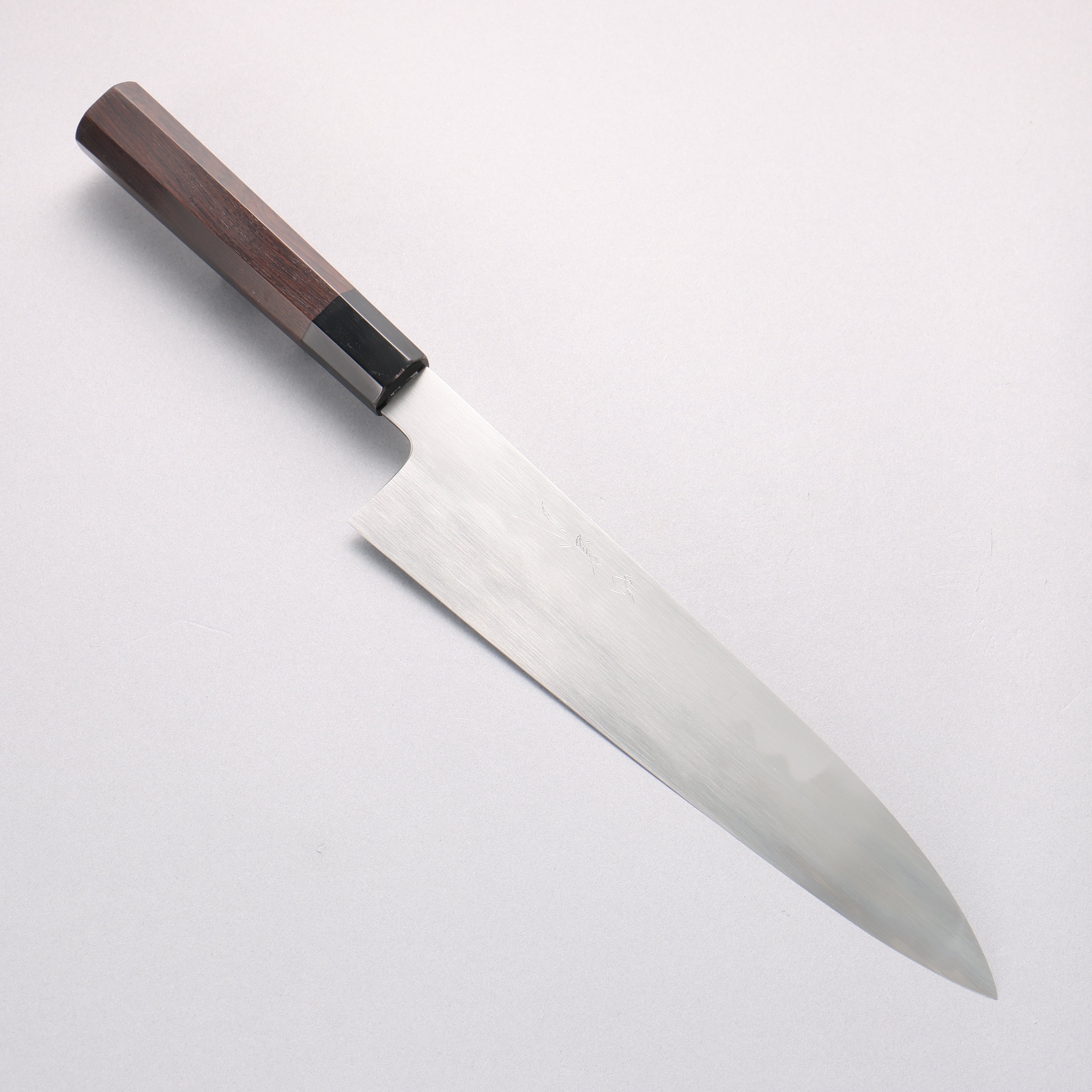 Jikko Honyaki White Steel No.3 Kasumitogi Gyuto 240mm Ebony Wood Handle - Seisuke Knife