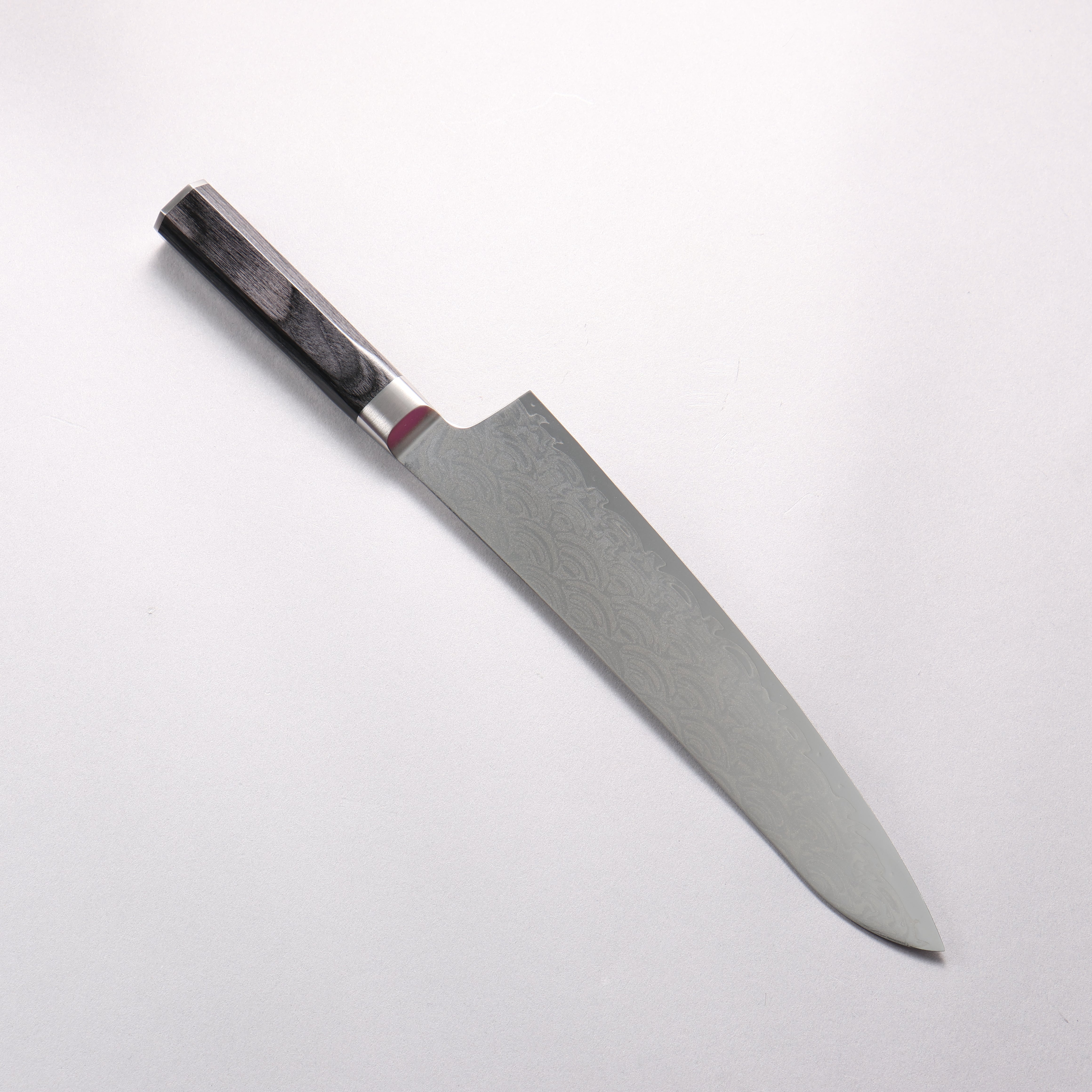 Sakai Takayuki Seigaiha (Blue Ocean Wave) Böhler SP Steel 45 Layer Damascus Migaki Finished Gyuto 240mm Black Pakka wood Handle - Seisuke Knife