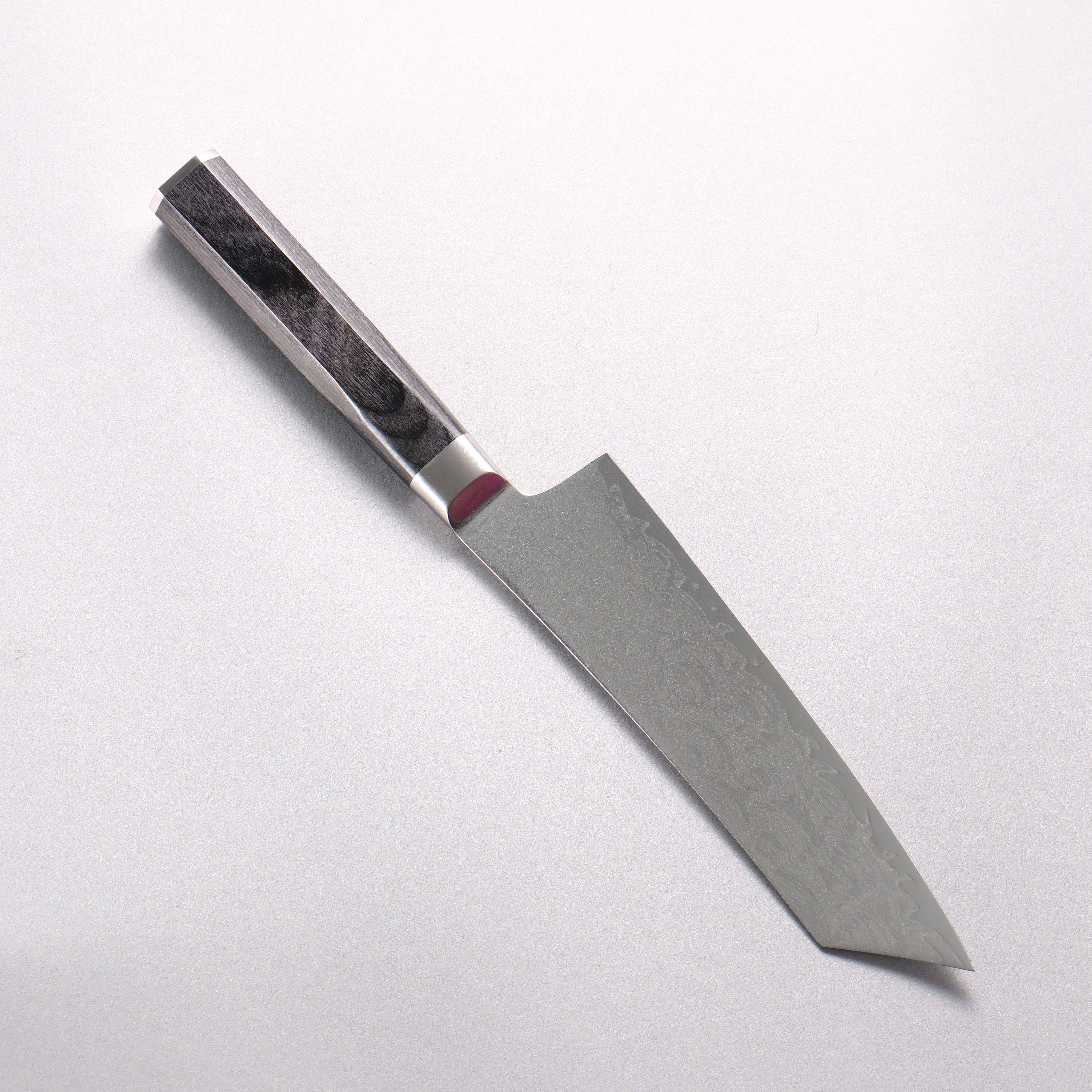 Sakai Takayuki Seigaiha Blue Ocean Wave Böhler SP Steel 45 Layer Damascus Migaki Kengata Santoku 160mm Black Pakkawood Handle - Seisuke Knife