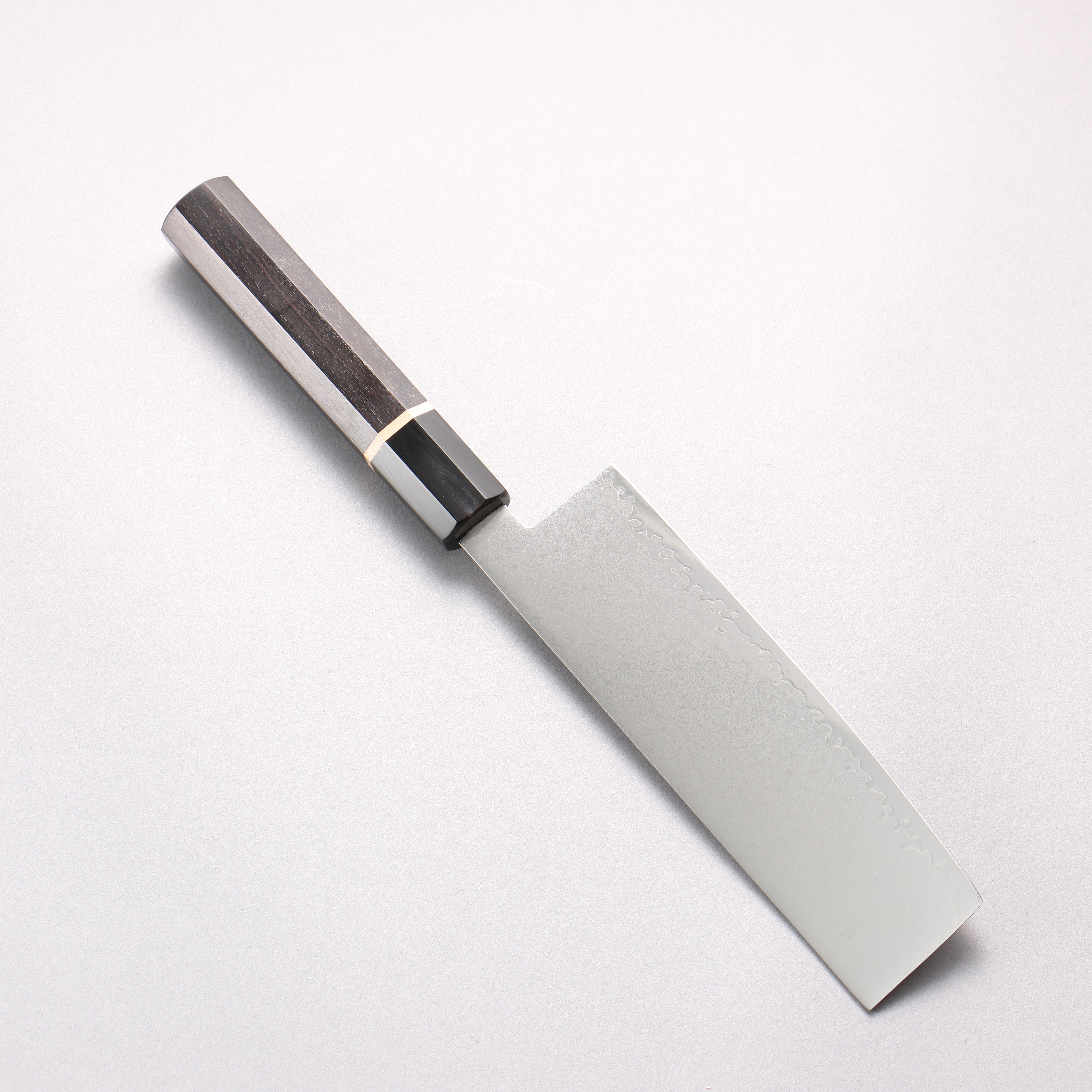 Seisuke VG10 33 Layer Damascus Nakiri 180mm Ebony Wood & White Ring Handle - Seisuke Knife