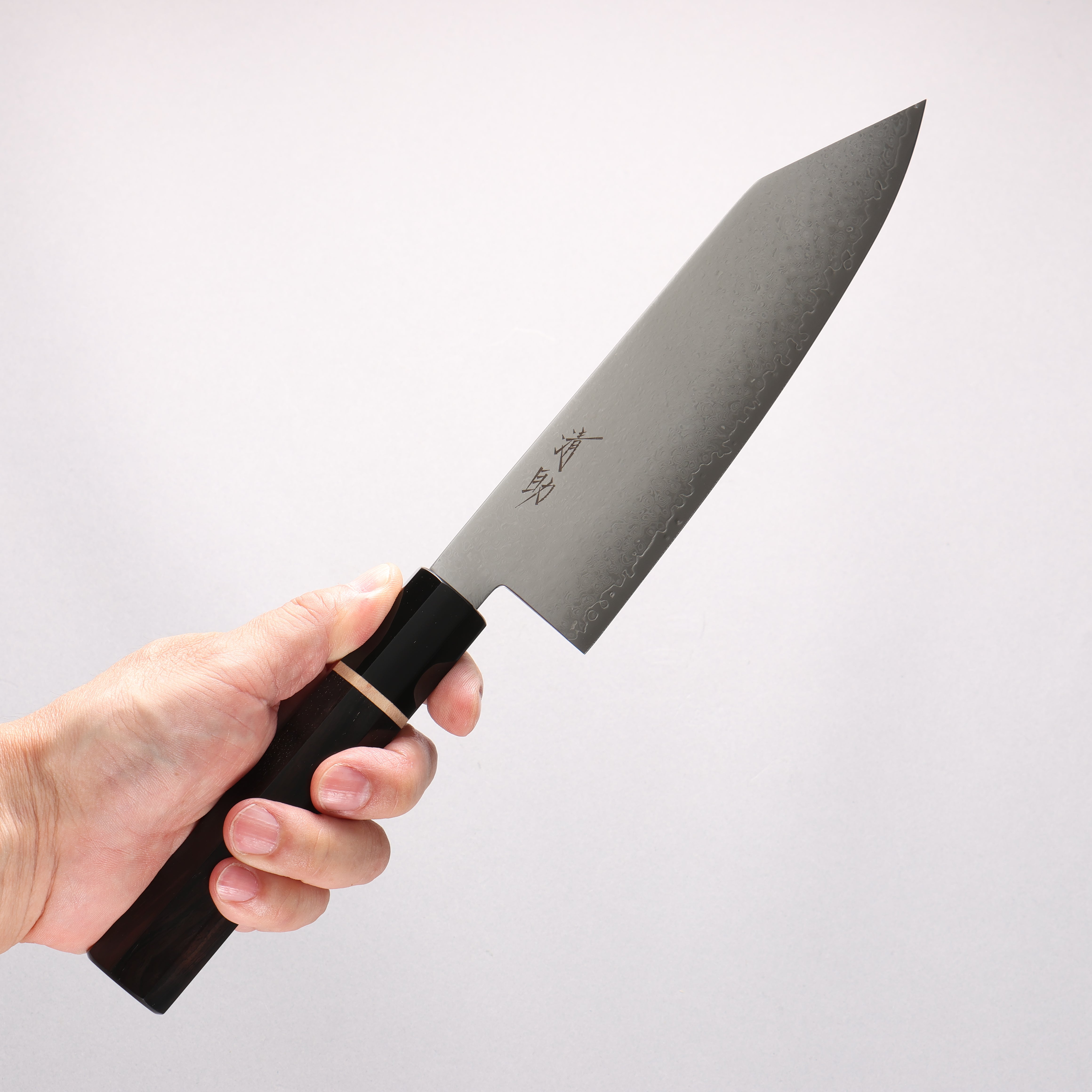 Seisuke VG10 33 Layer Damascus Bunka 180mm Ebony Wood & White Ring Handle - Seisuke Knife