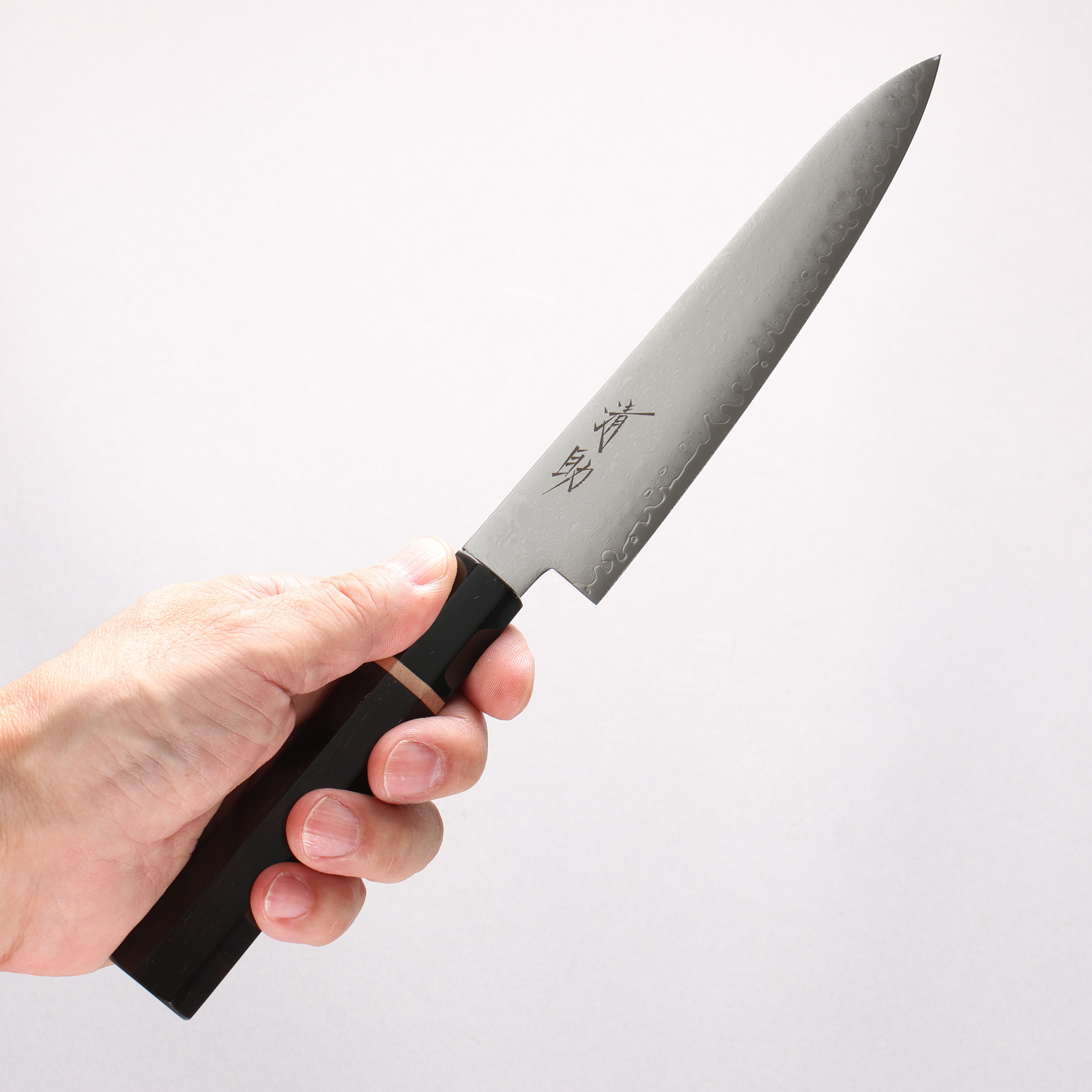 Seisuke VG10 33 Layer Damascus Petty-Utility 150mm Ebony Wood & White Ring Handle - Seisuke Knife
