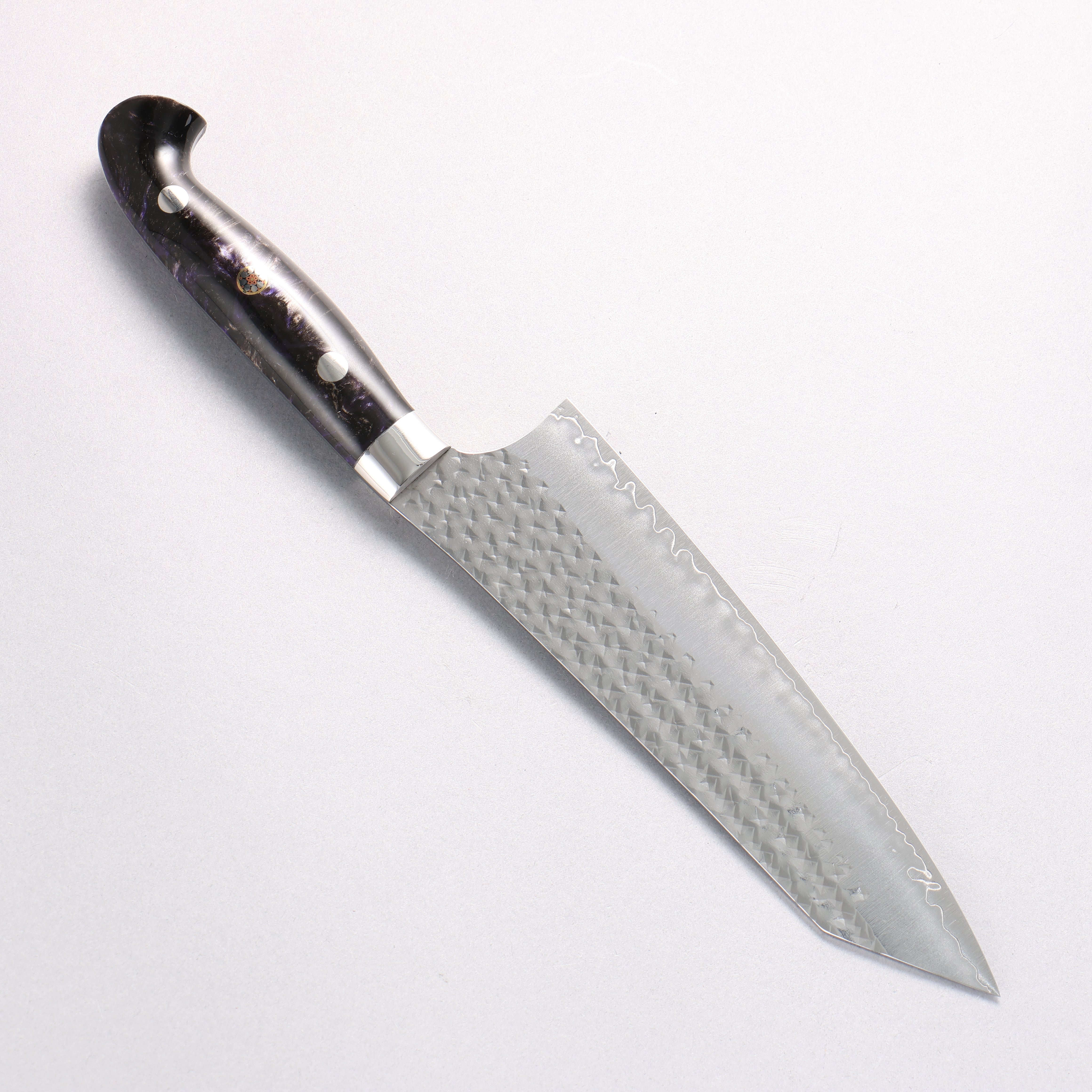 Yu Kurosaki Senko Ei SG2 Hammered Gyuto 170mm Black Purple Acrylic Handle - Seisuke Knife