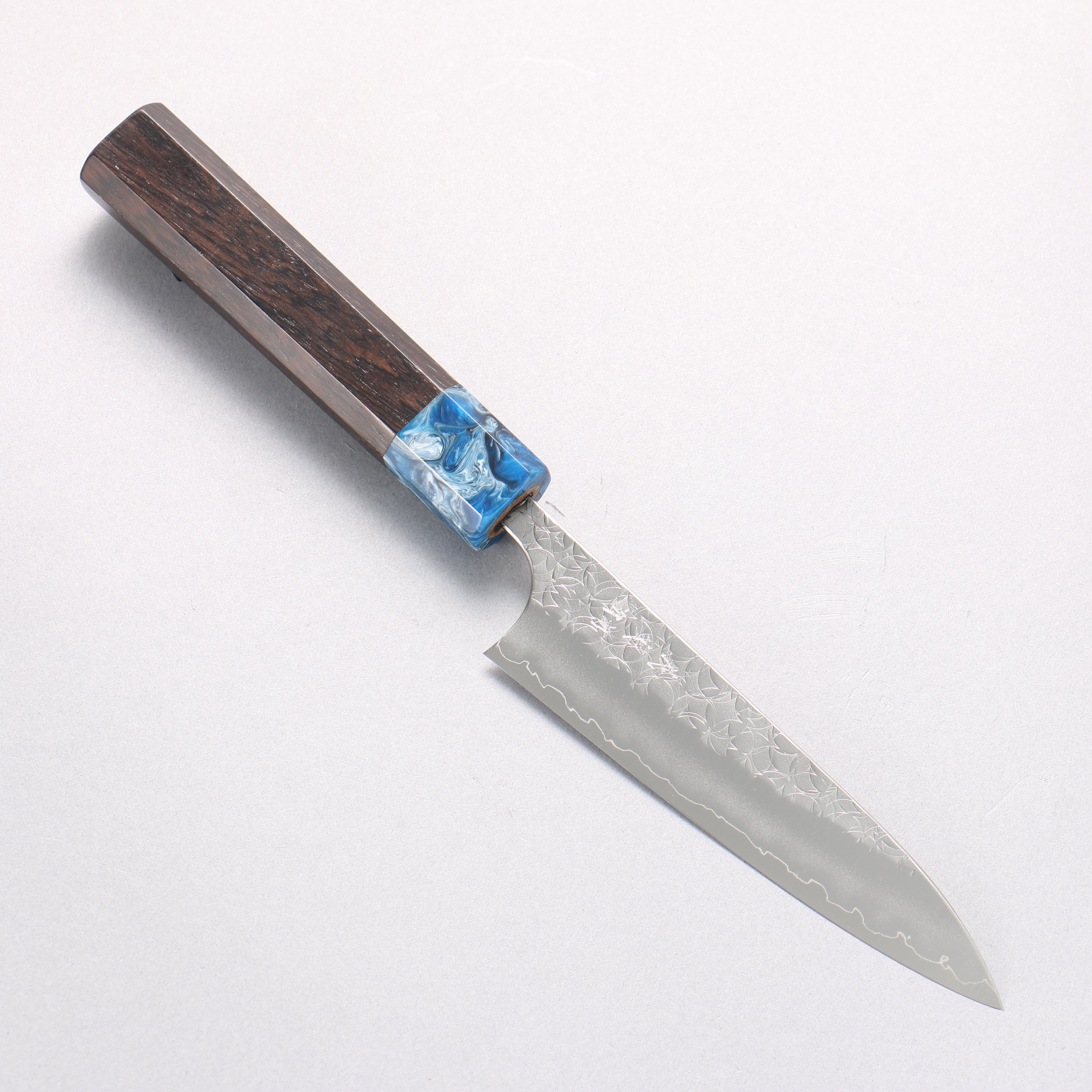 Yoshimi Kato Minamo SG2 Hammered Petty-Utility 120mm Ebony (ferrule: Blue Marble Resin) Handle - Seisuke Knife