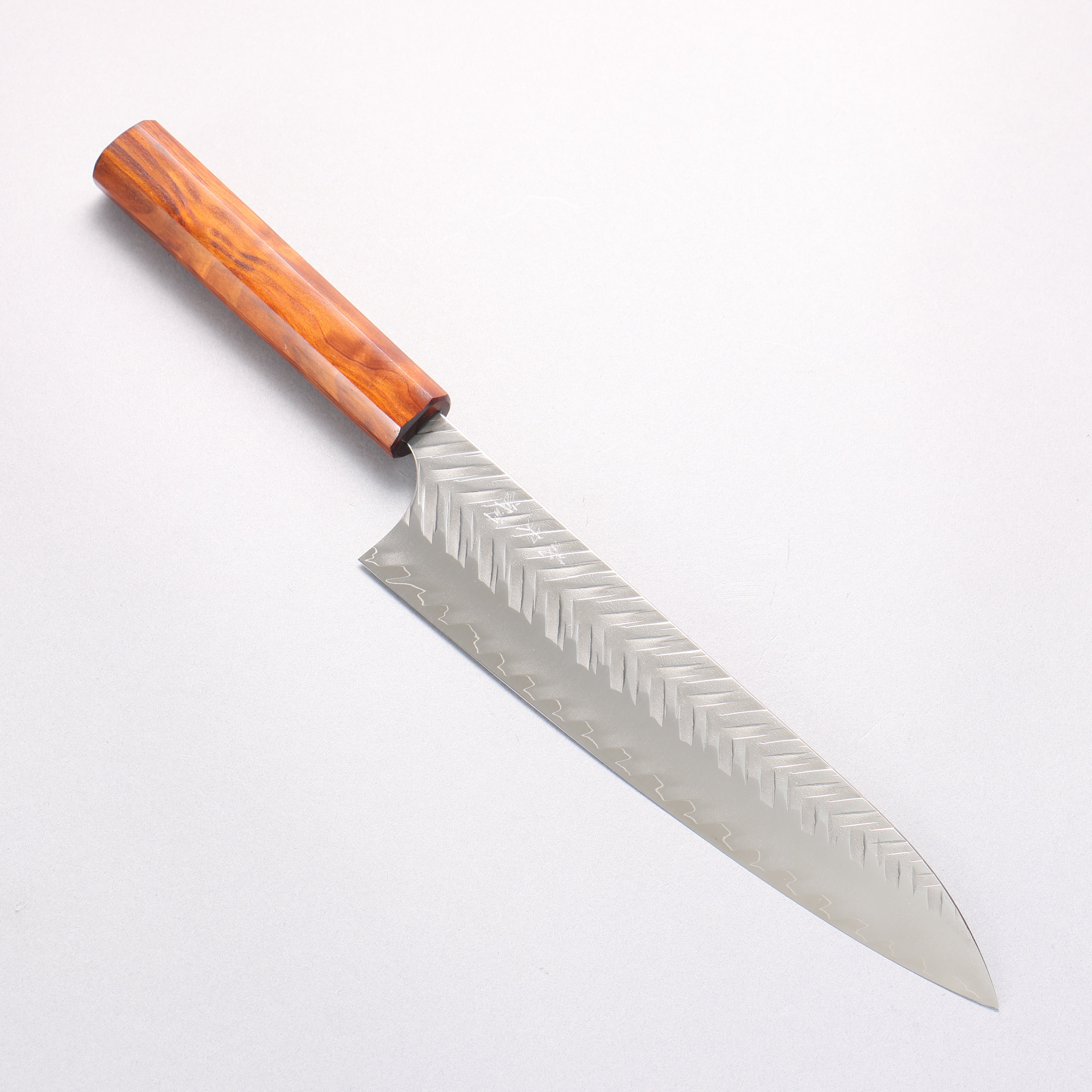 Yoshimi Kato SG2 Hammered (V) Gyuto 210mm Cedar Burl (Lacquered) Handle - Seisuke Knife