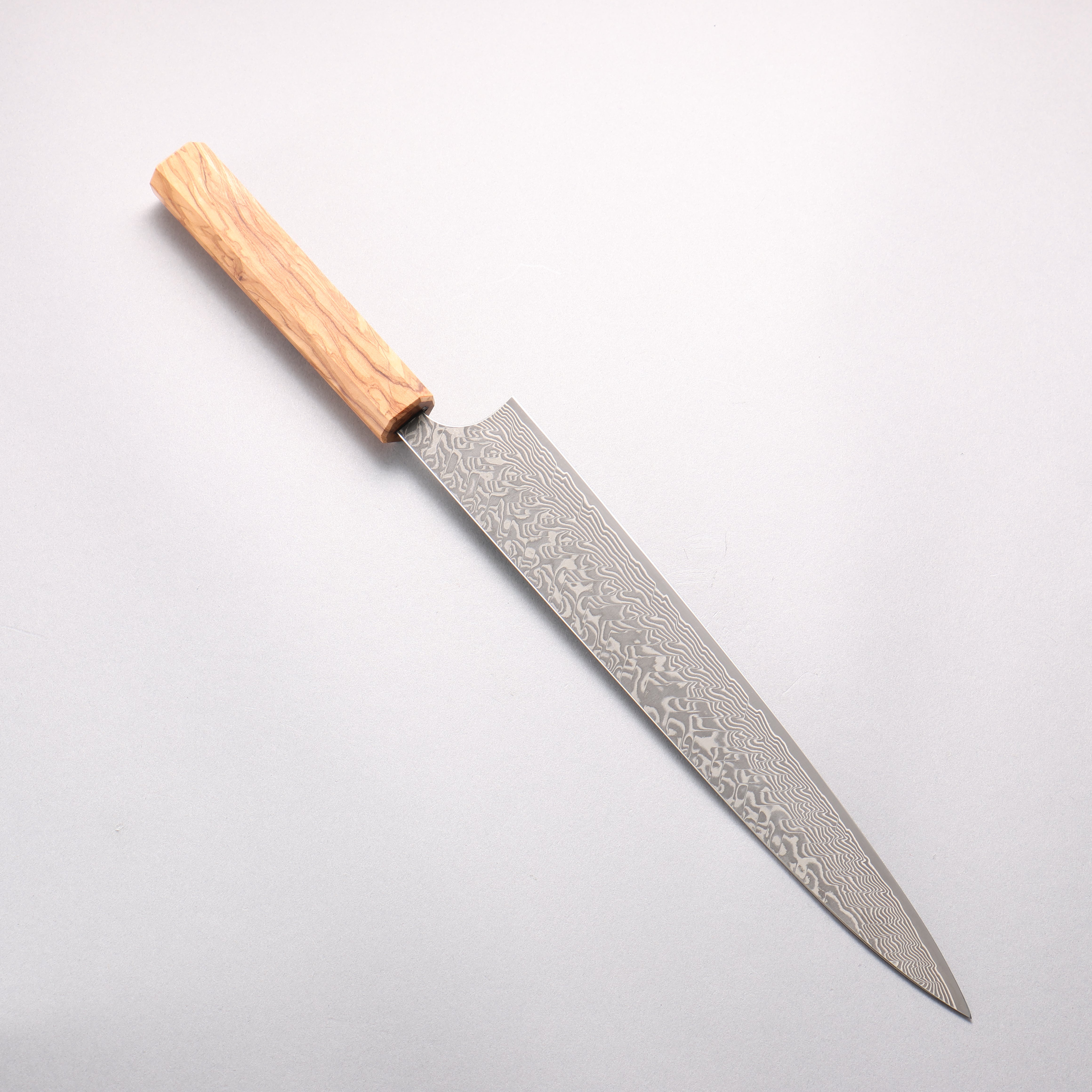 Yoshimi Kato SG2 Black Damascus Sujihiki 270mm Olive tree Handle - Seisuke Knife