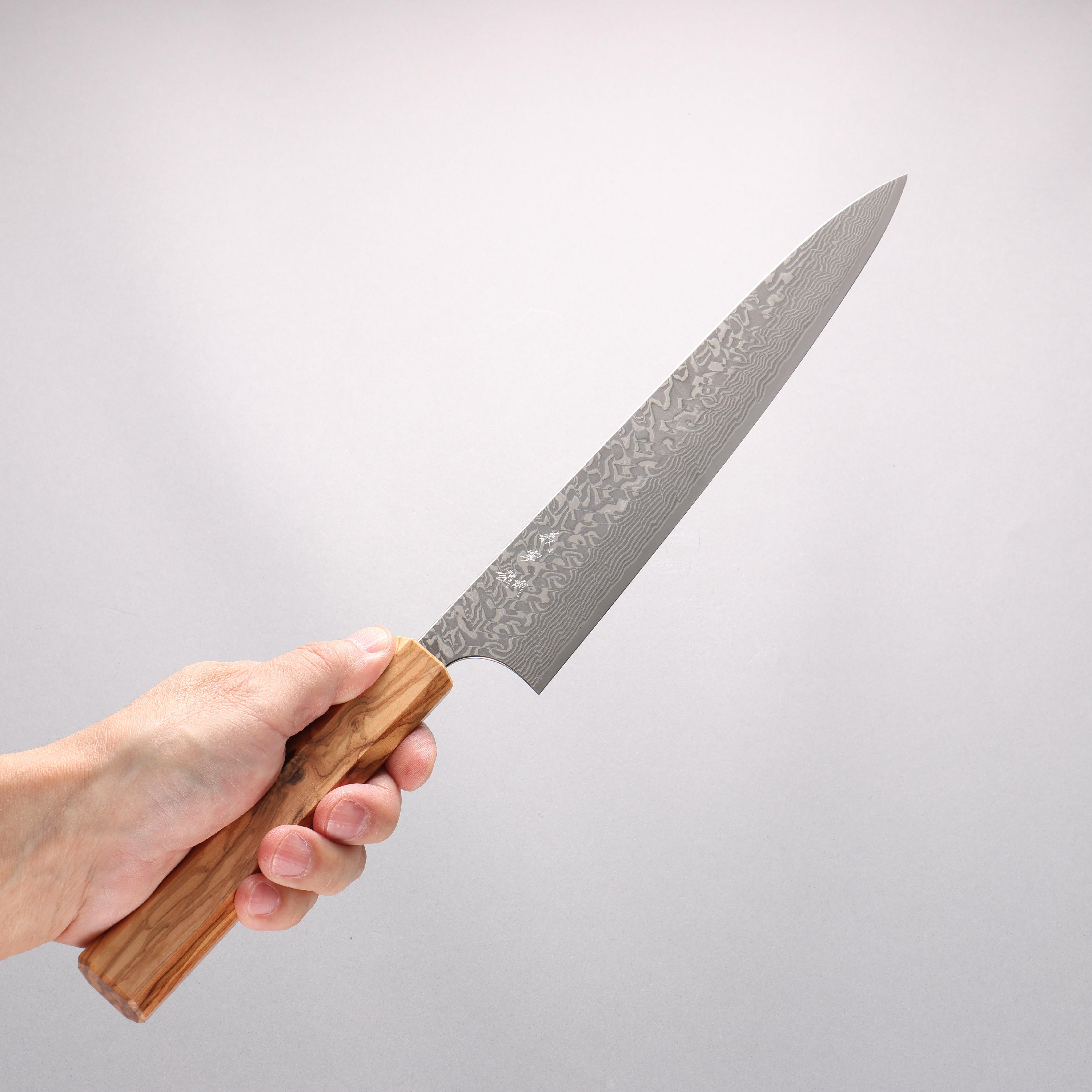 Yoshimi Kato SG2 Black Damascus Sujihiki 270mm Olive tree Handle - Seisuke Knife