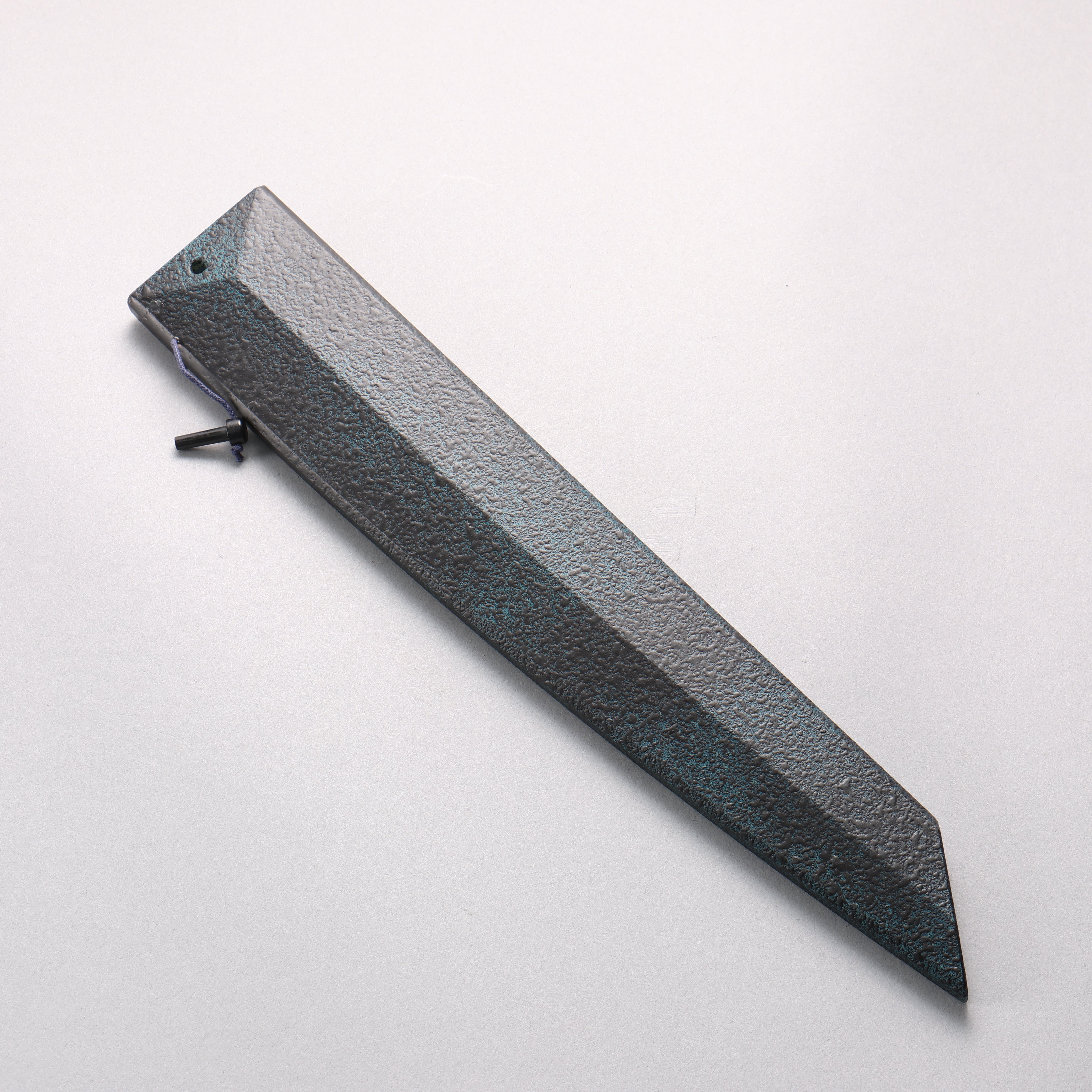 Yu Kurosaki Senko Ei Ai SG2 Hammered Sujihiki 240mm Indigo Tenmoku Lacquered Handle with Sheath - Seisuke Knife