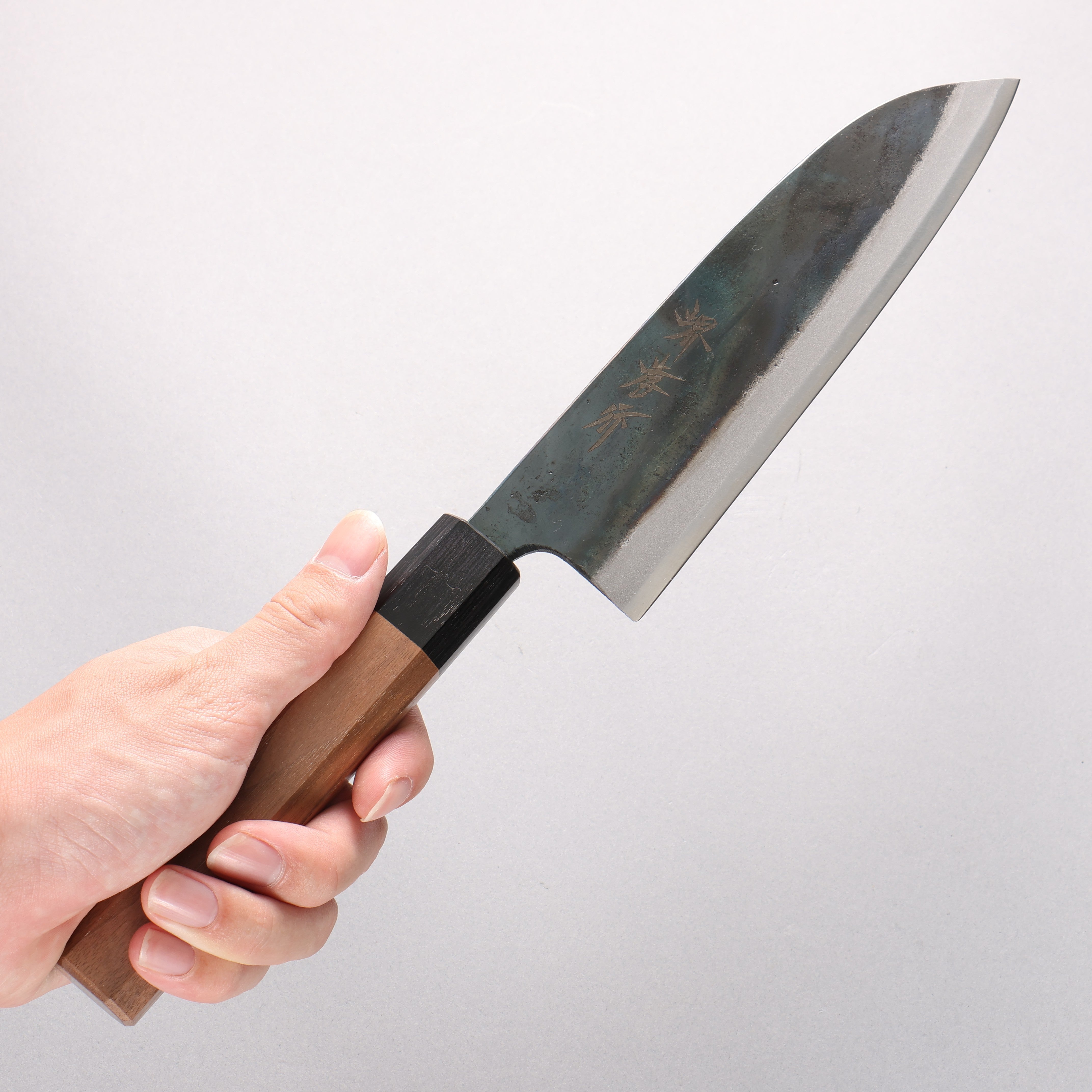 Sakai Takayuki Blue Steel No.2 Kurouchi Santoku 170mm Walnut Handle - Seisuke Knife