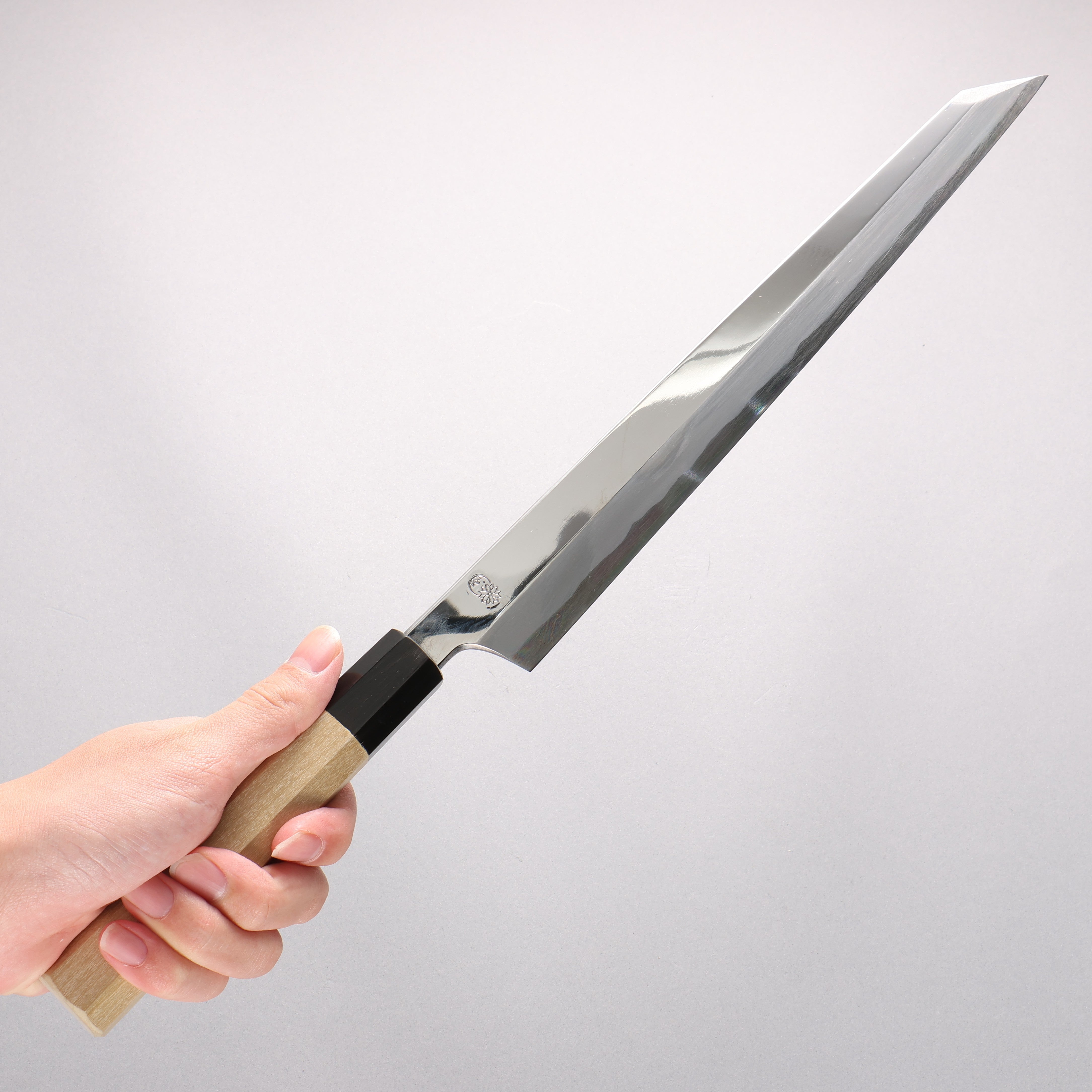 Choyo White Steel Mirrored Finish Kengata Yanagiba 300mm Magnolia Handle - Seisuke Knife