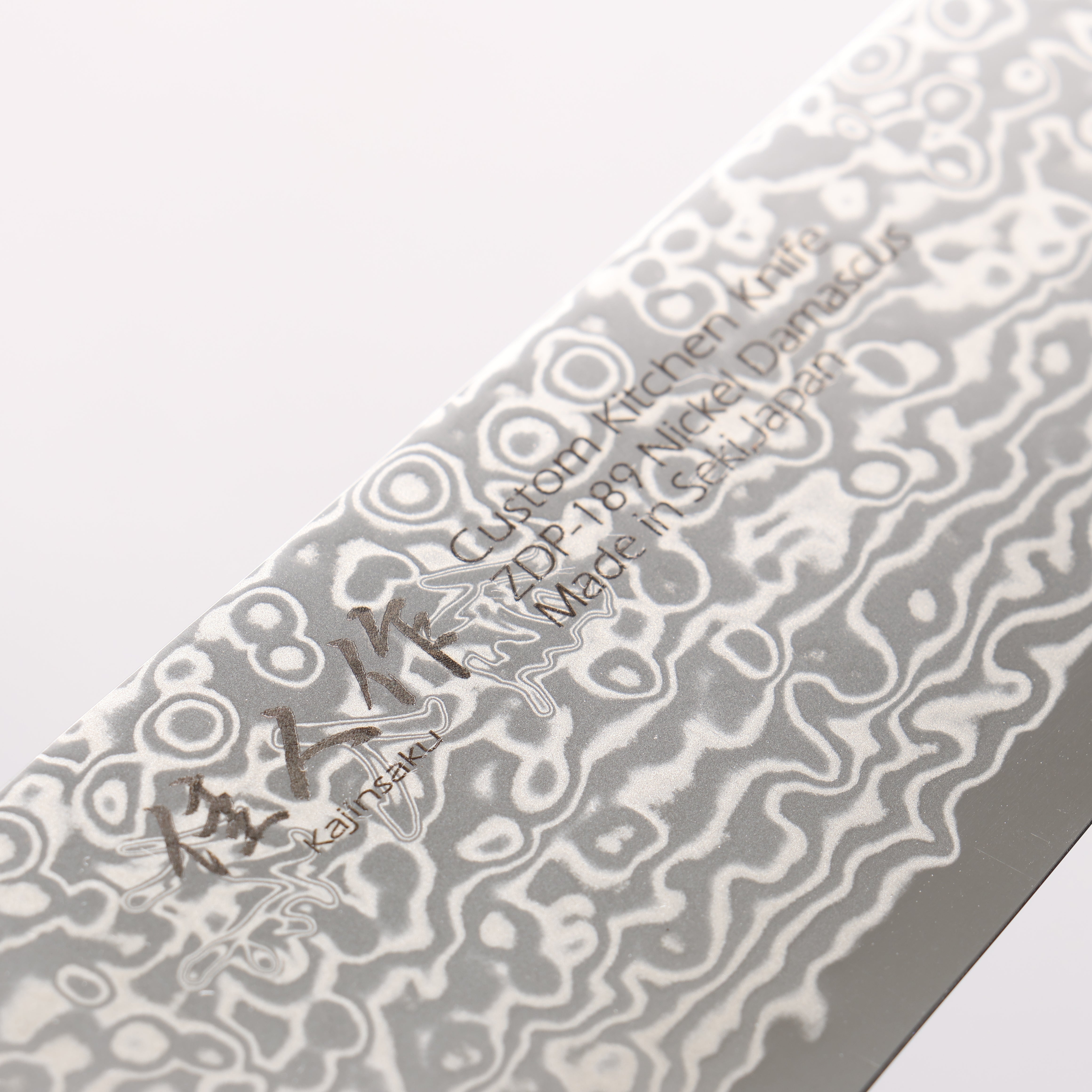 Kajin ZDP189 Damascus Migaki Finished Kiritsuke Gyuto 210mm Chinese Quince Burl Inlay Handle - Seisuke Knife