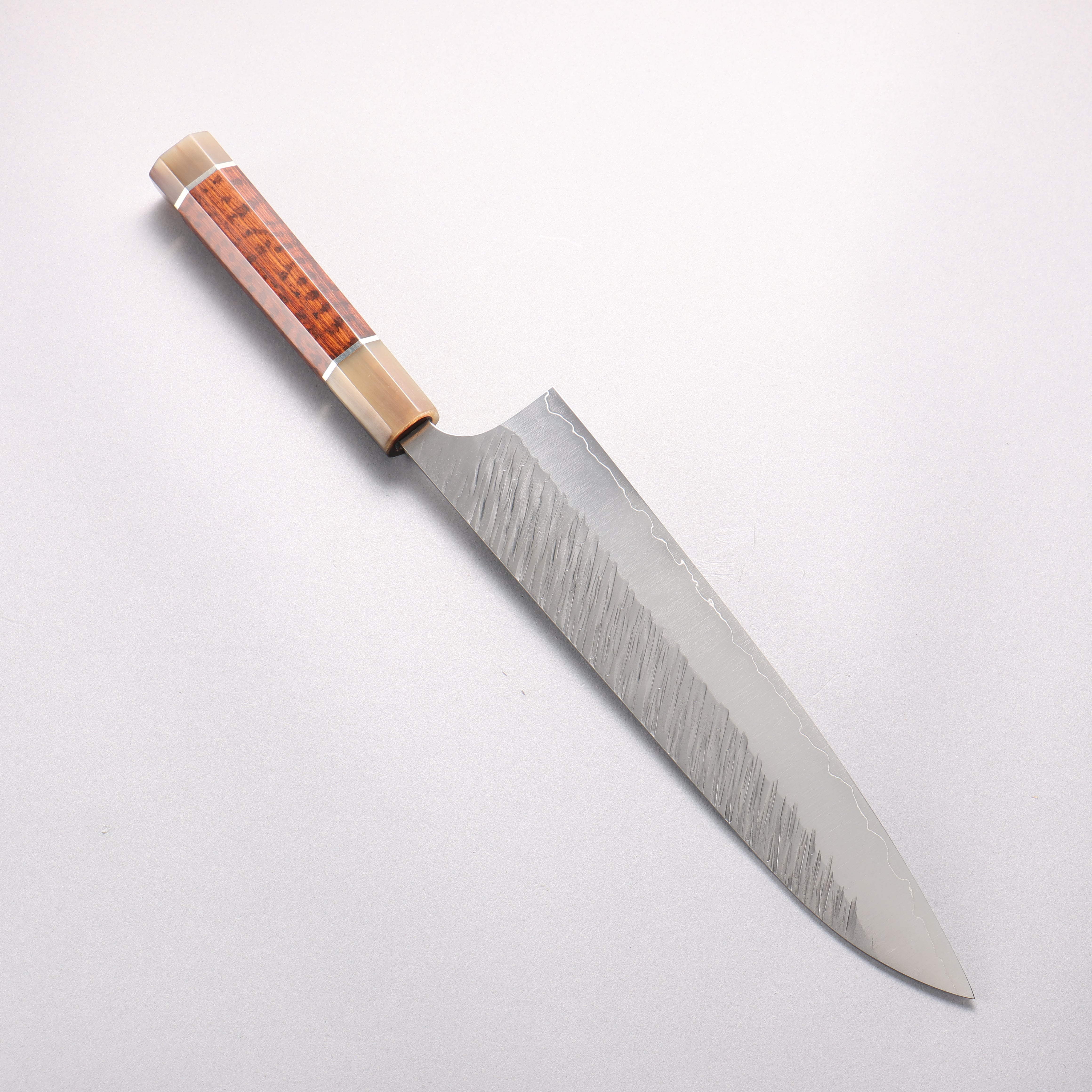 Yu Kurosaki Fujin SG2 Hammered Gyuto 240mm Snakewood (with Double Marble Horns) Handle - Seisuke Knife