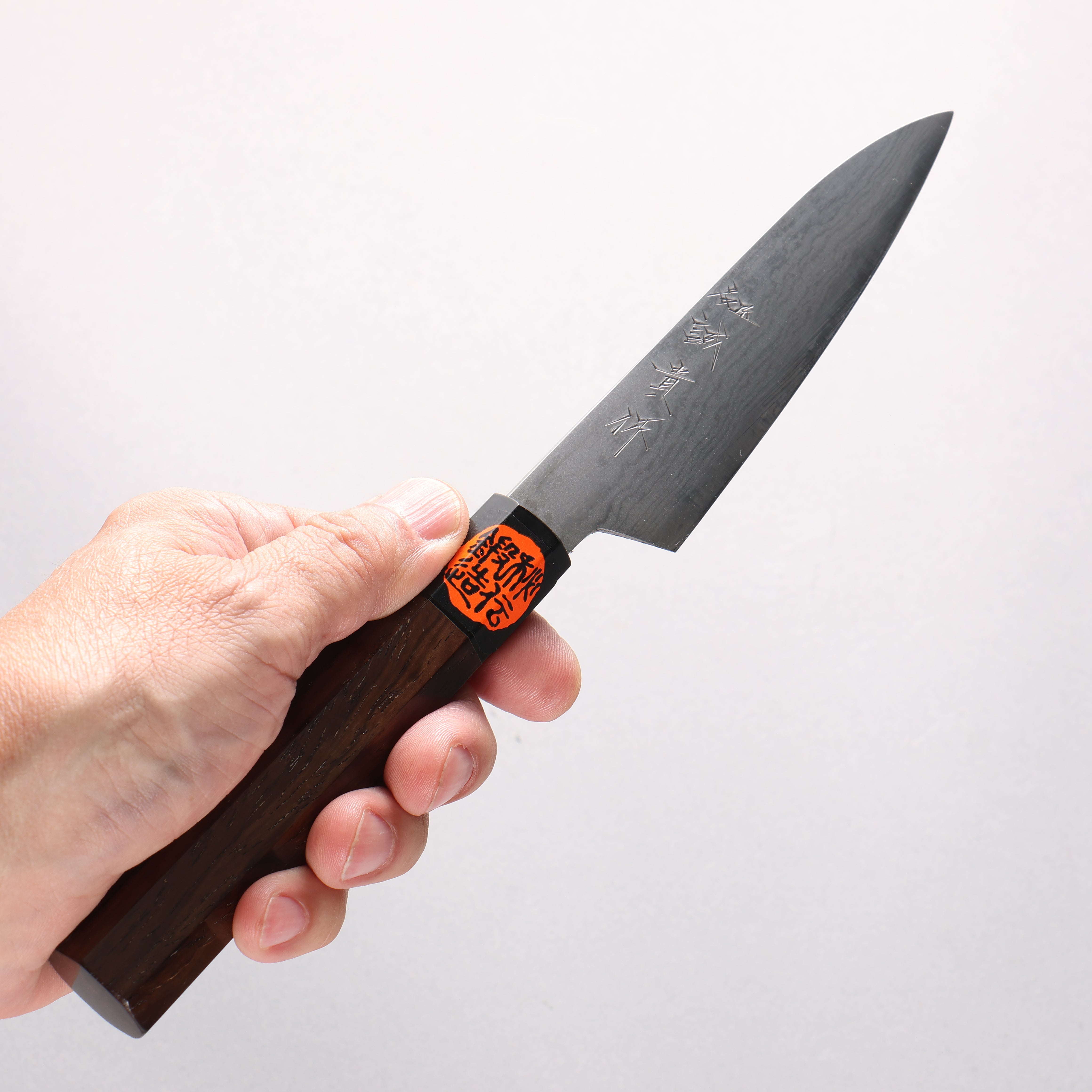 Shigeki Tanaka Blue Steel No.2 Damascus Petty-Utility 120mm Walnut Handle - Seisuke Knife