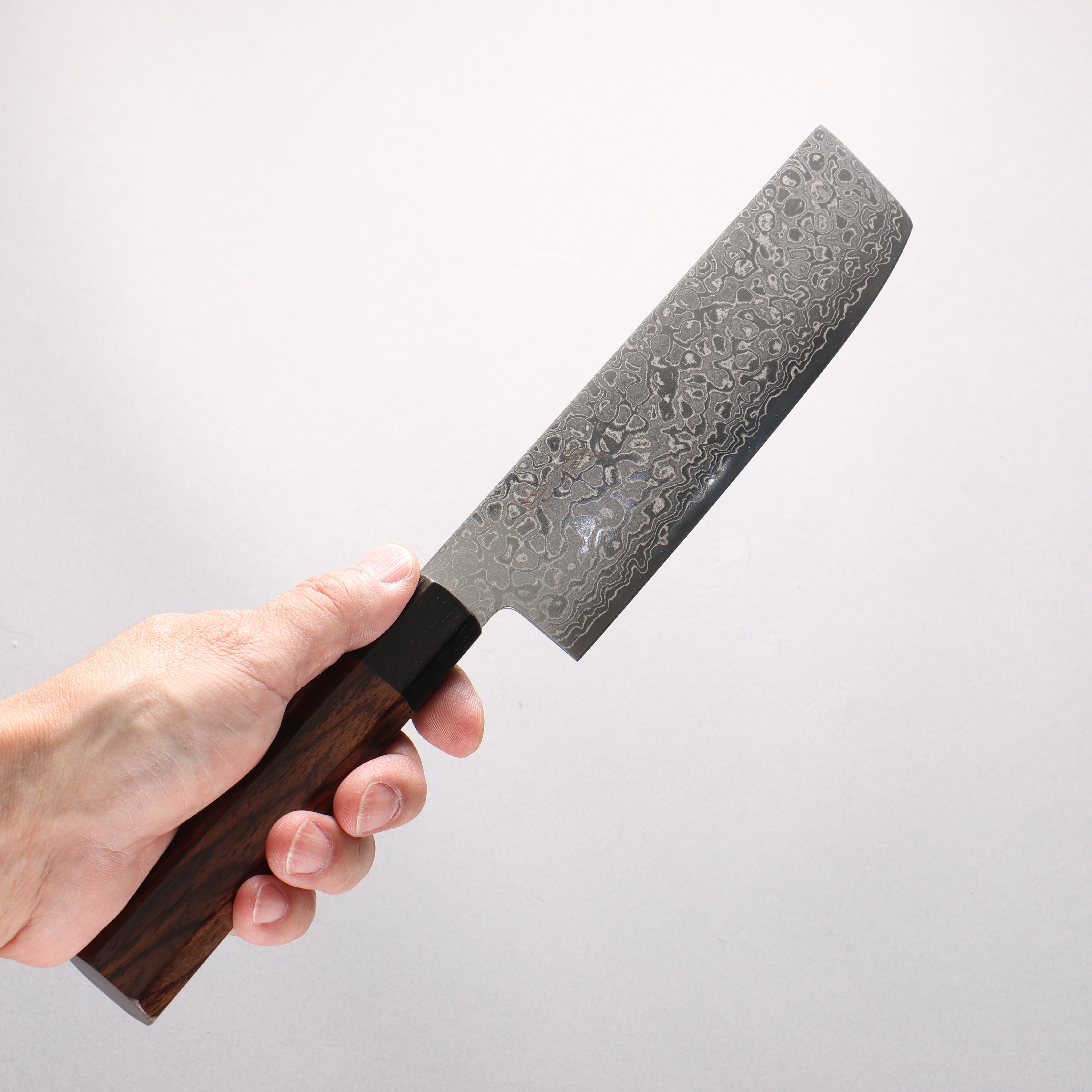 Seisuke AUS10 Damascus Nakiri 165mm Shitan Handle - Seisuke Knife