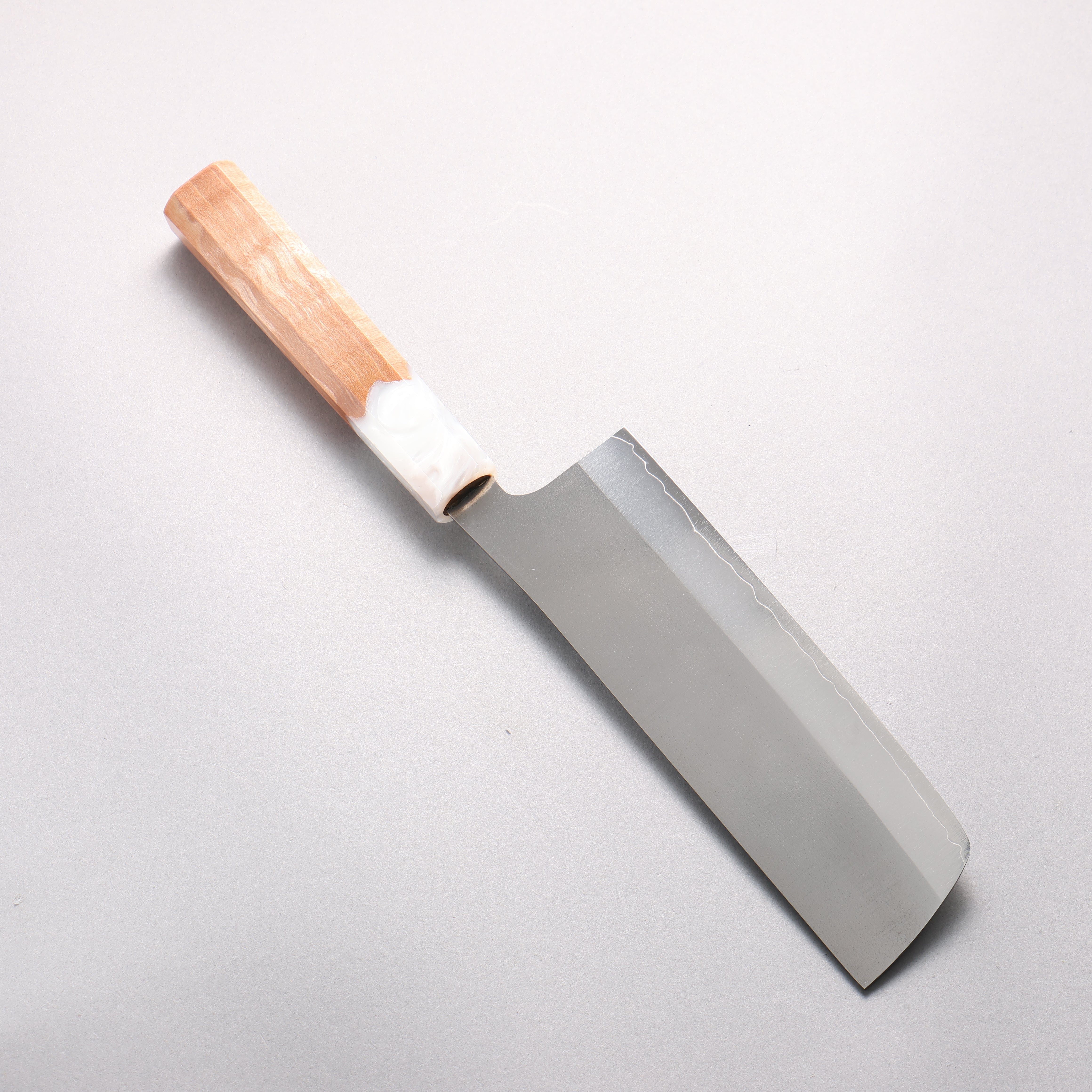 Yu Kurosaki New Gekko VG-XEOS Nakiri 165mm Resin Coated Birch & White Resin Handle - Seisuke Knife