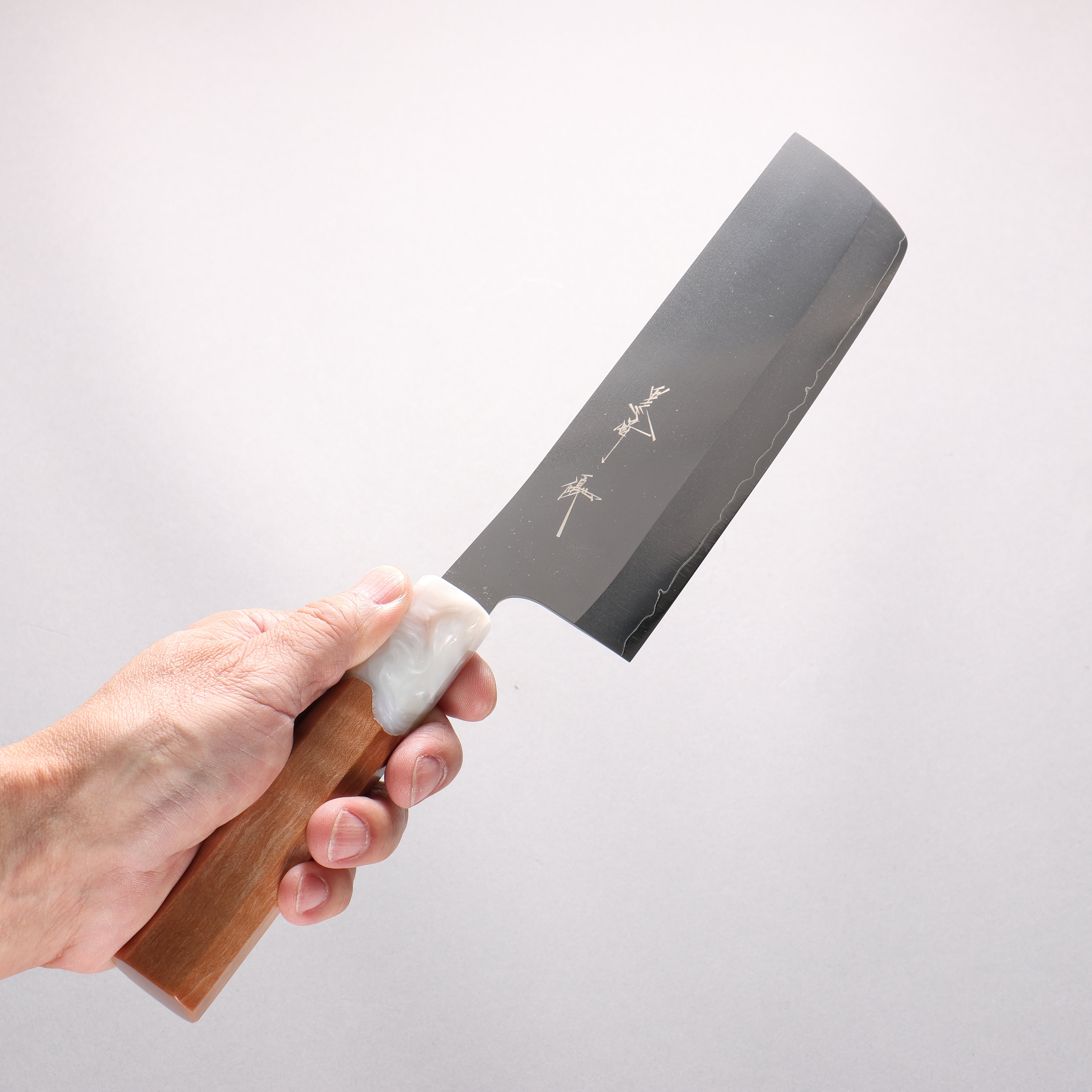 Yu Kurosaki New Gekko VG-XEOS Nakiri 165mm Resin Coated Birch & White Resin Handle - Seisuke Knife