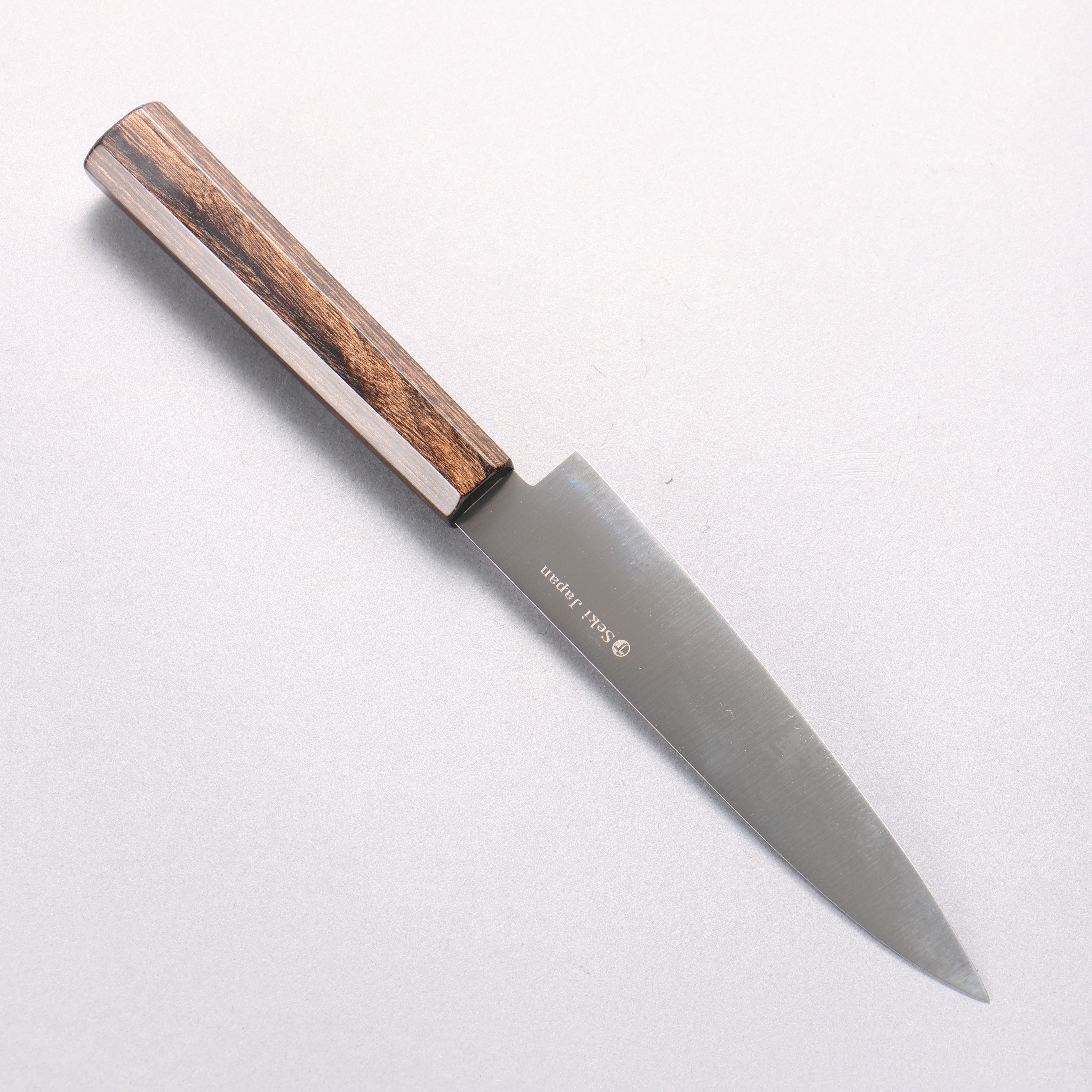 Kanetsune Ichizu VG10 Petty-Utility 135mm Brown Pakkawood Handle - Seisuke Knife
