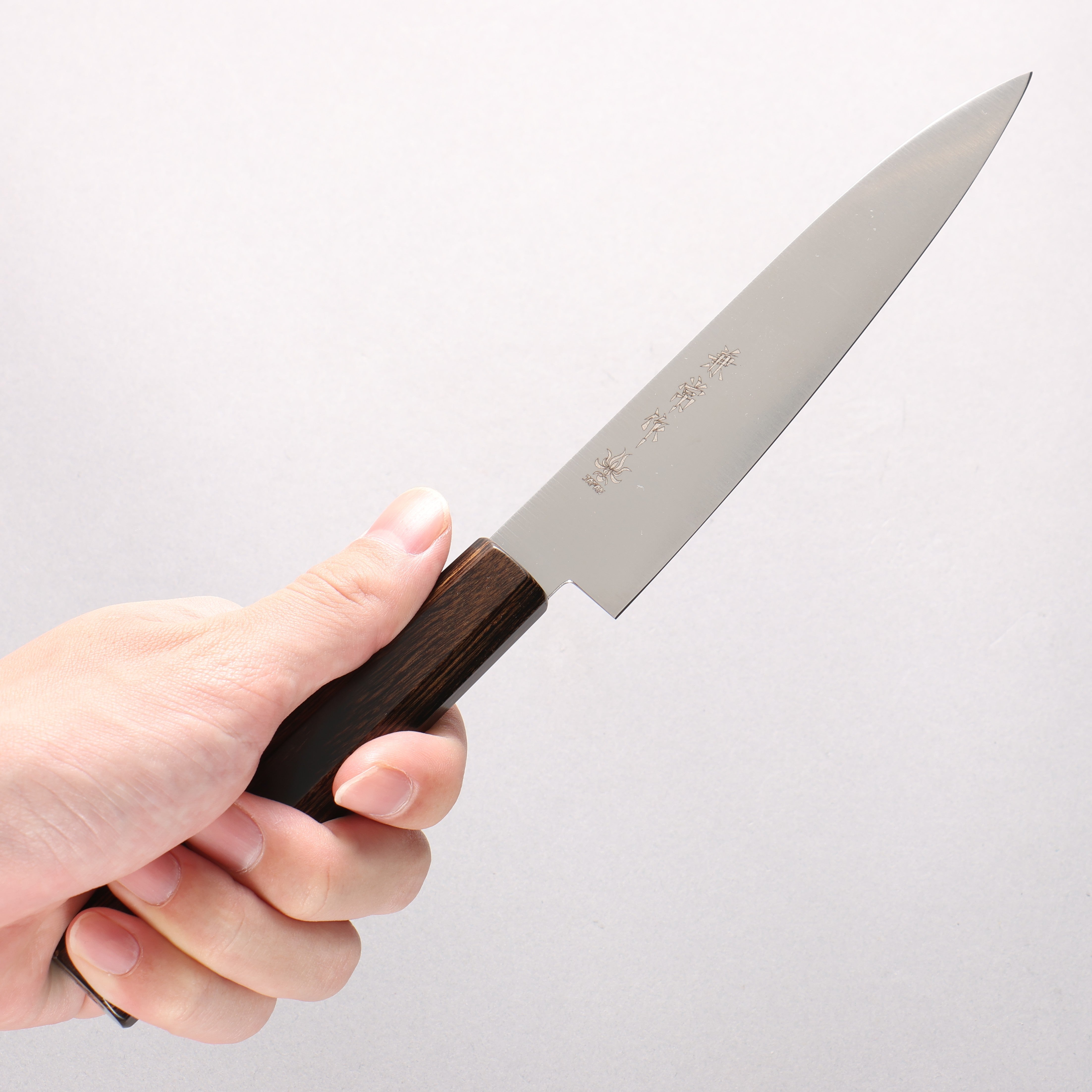 Kanetsune Ichizu VG10 Petty-Utility 135mm Brown Pakkawood Handle - Seisuke Knife