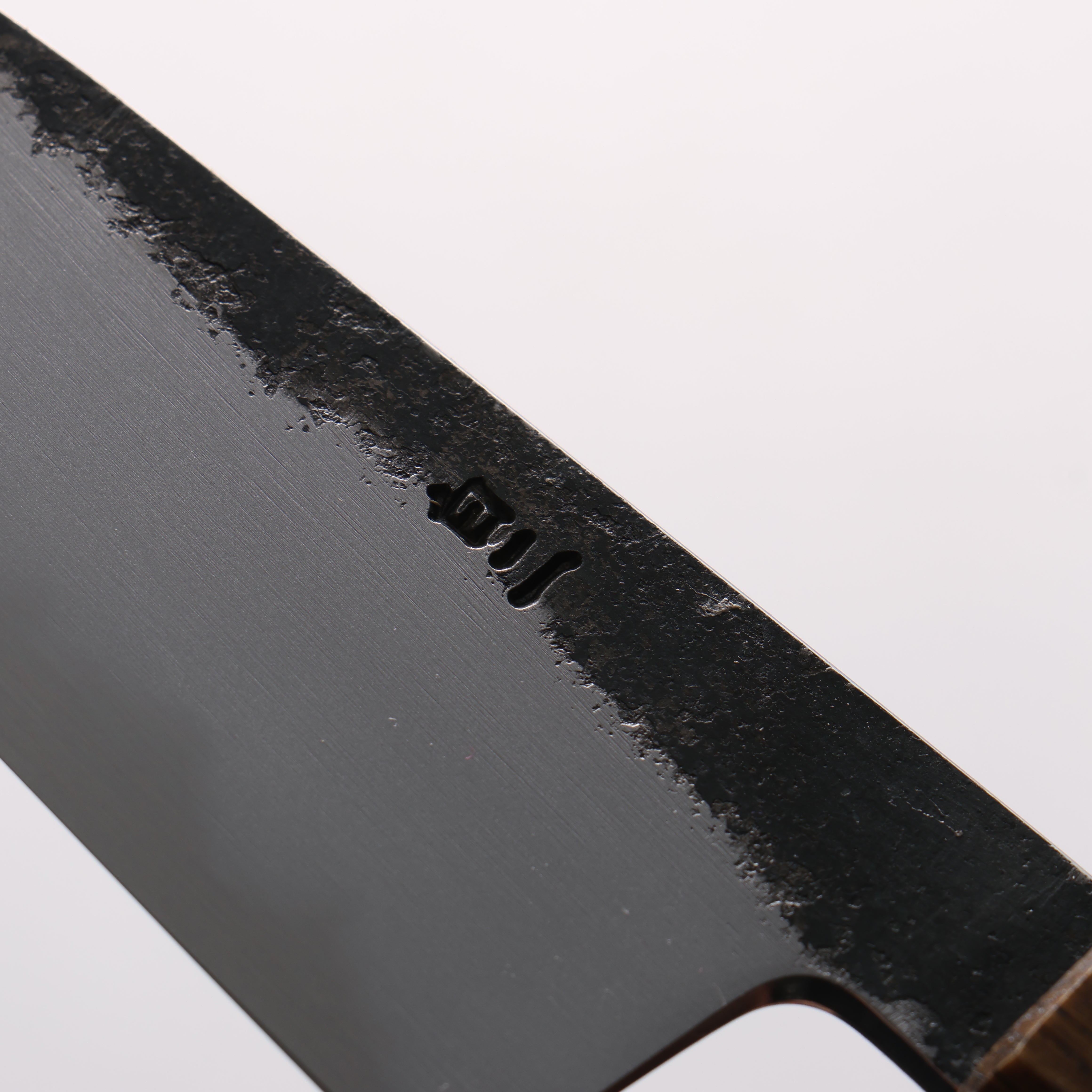 Hado Sumi White Steel No.2 Kurouchi Small Santoku 110mm Oak Handle - Seisuke Knife