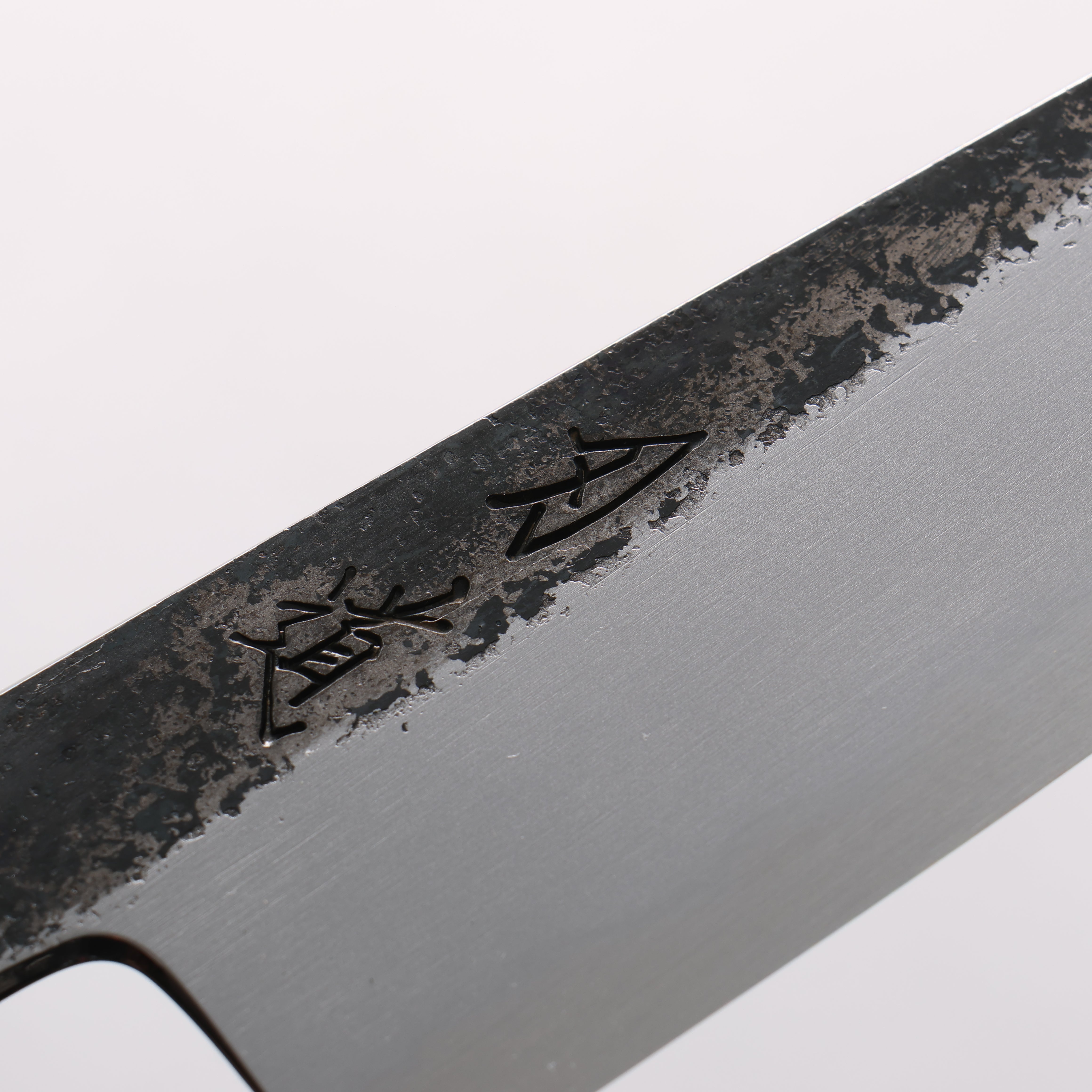 Hado Sumi White Steel No.2 Kurouchi Small Bunka 135mm Oak Handle - Seisuke Knife