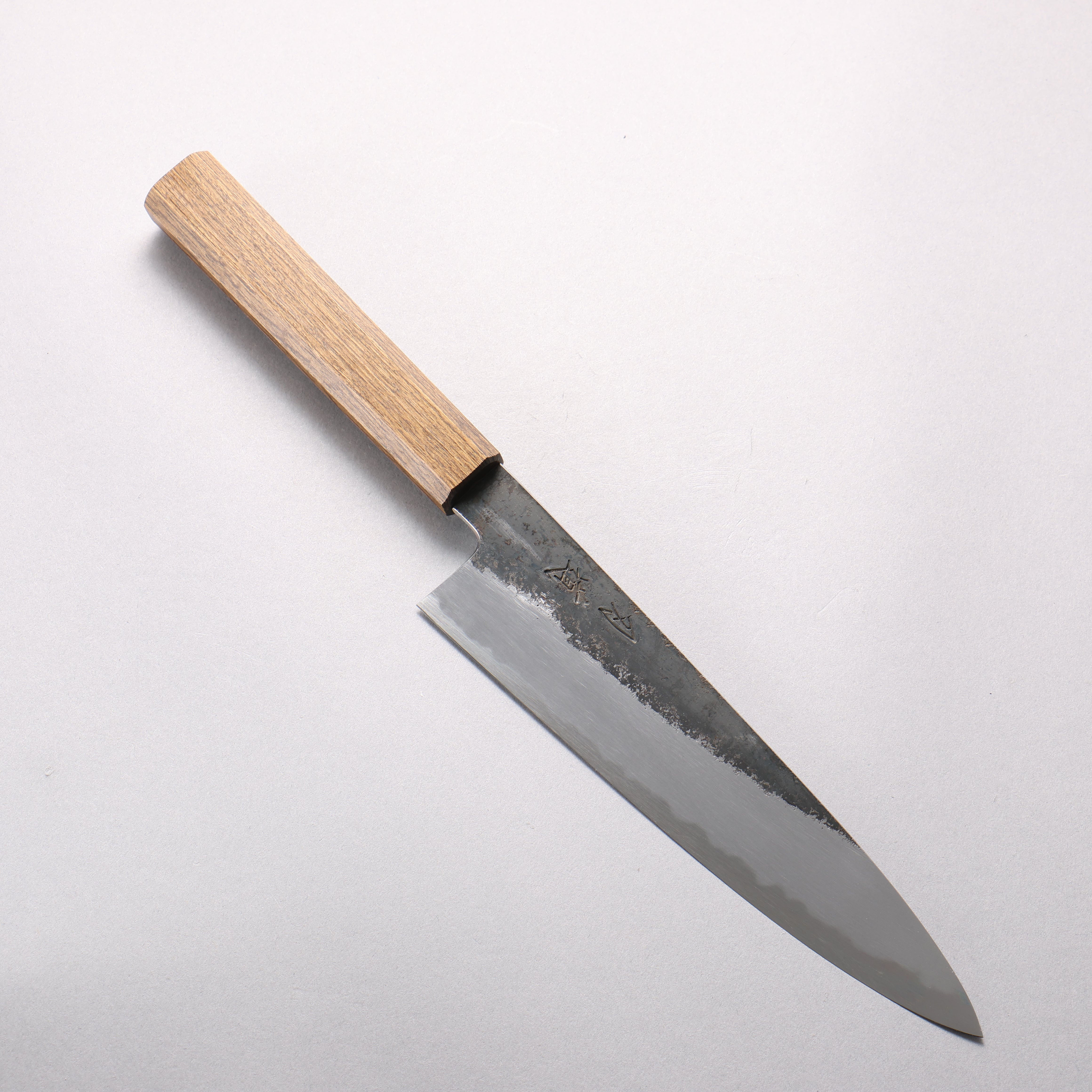 Hado Sumi White Steel No.2 Kurouchi Gyuto 210mm Oak Handle - Seisuke Knife