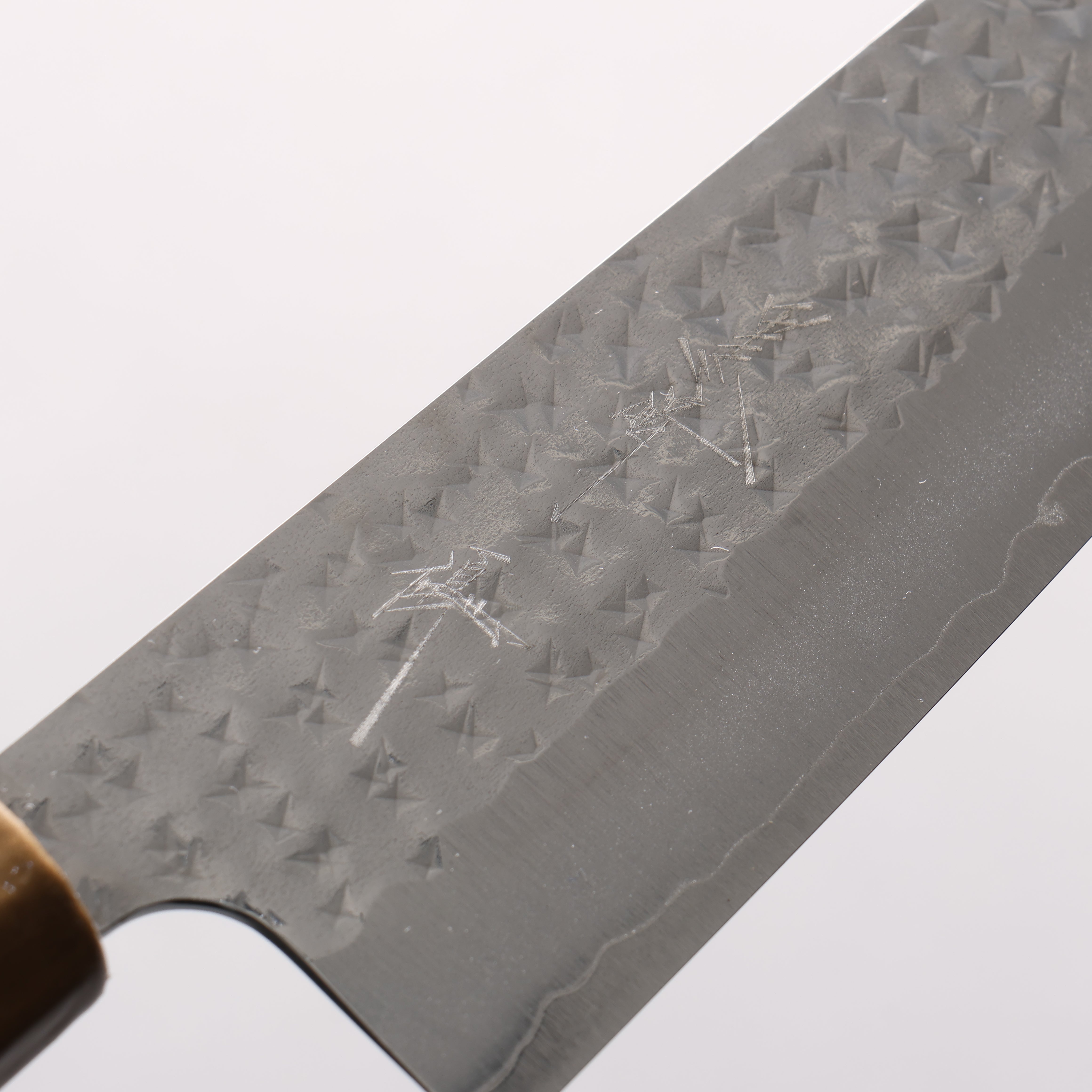 Yu Kurosaki Senko Ryu SG2 Hammered Small Santoku 150mm Green & Gold Lacquered Handle - Seisuke Knife