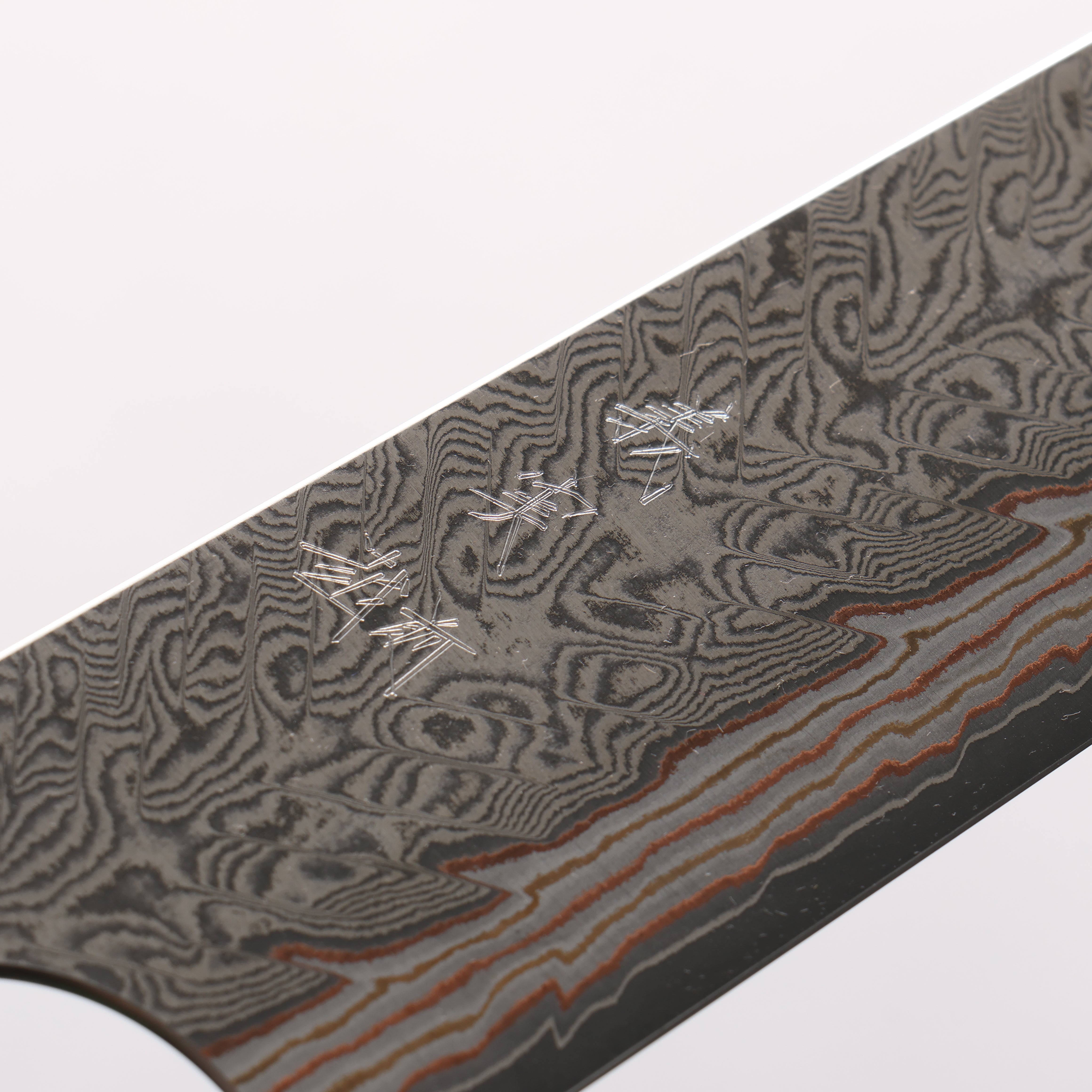Yoshimi Kato VG10w Colored Damascus Kiritsuke Sujihiki 270mm Olive Tree and Red Resin Handle - Seisuke Knife