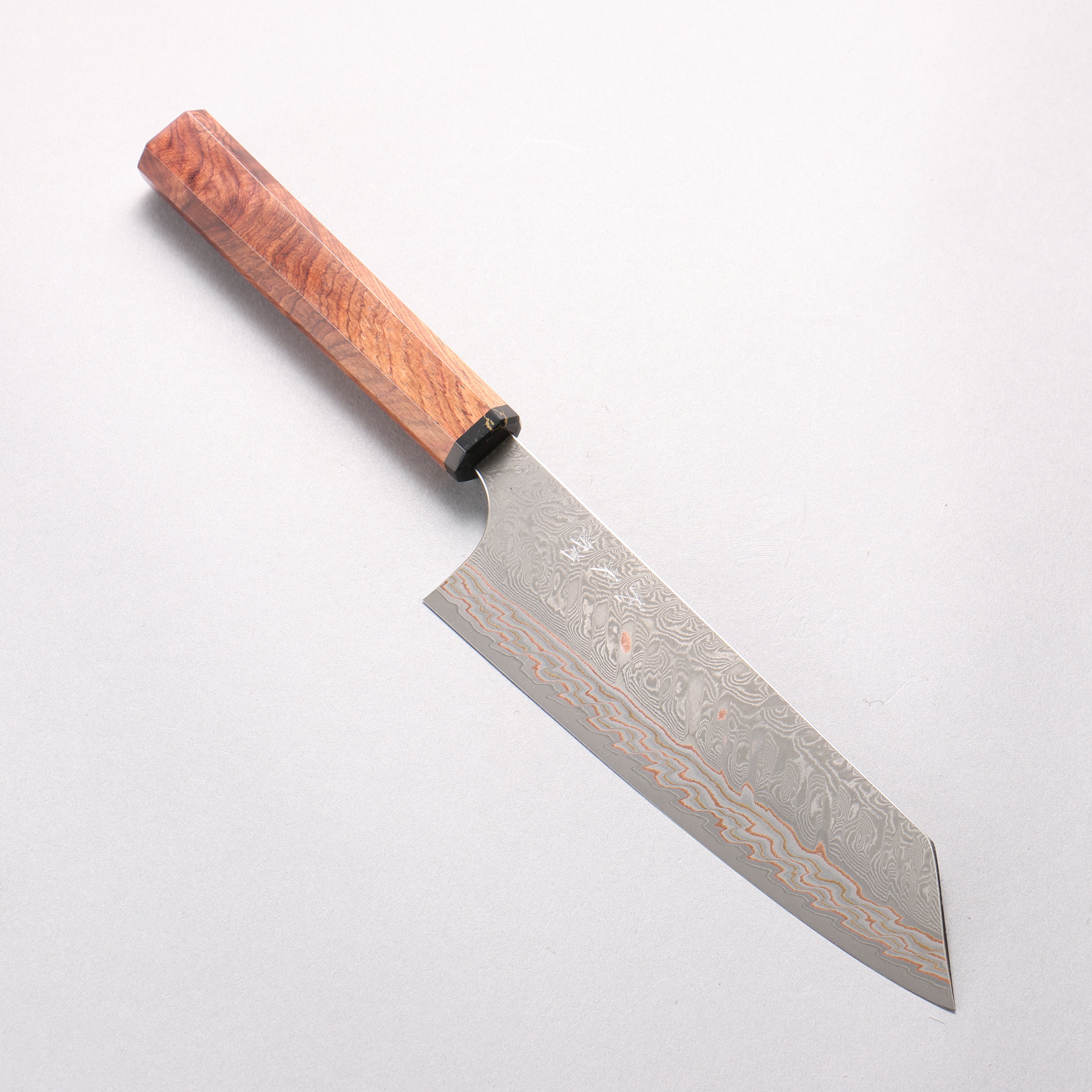 Yoshimi Kato VG10w Colored Damascus Bunka 170mm Rosewood (Black Turquoise top cap) Handle - Seisuke Knife
